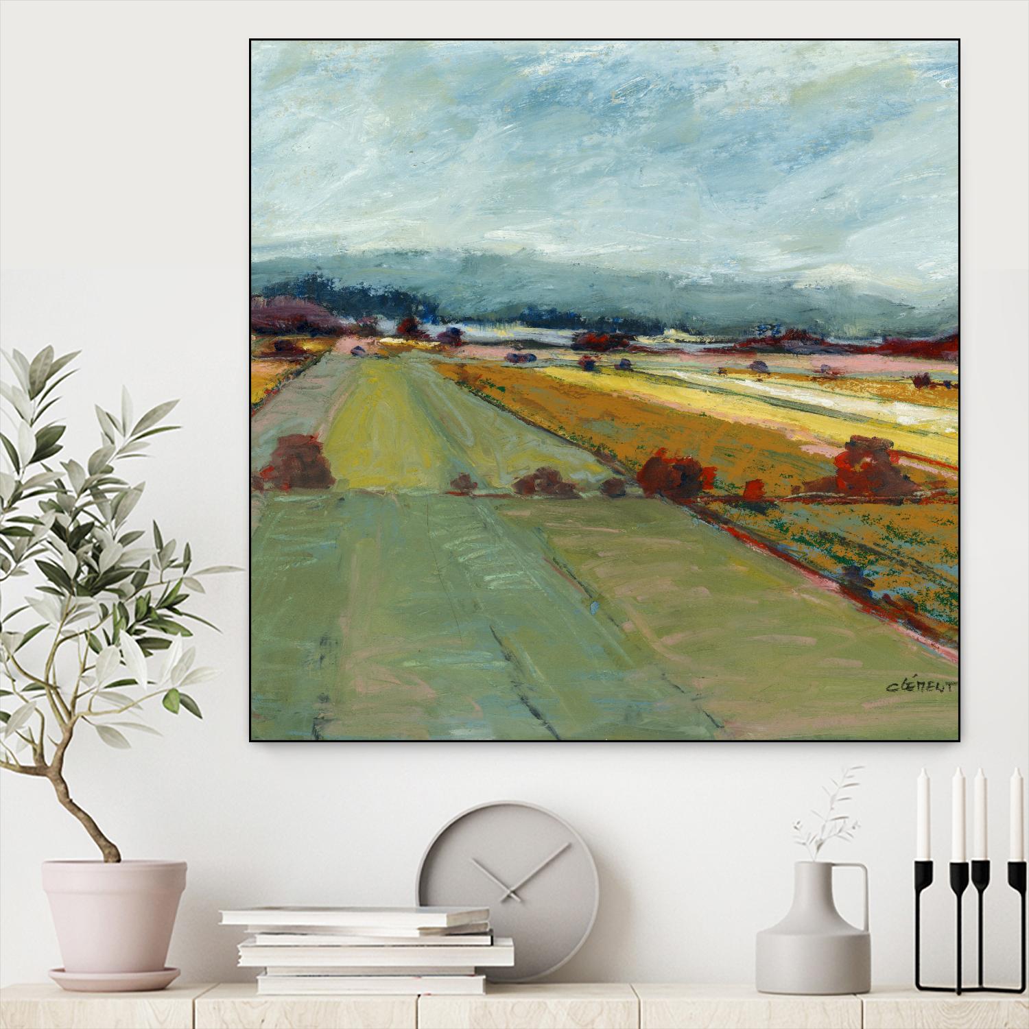 Pastel Landscape VIII by Jacques Clement on GIANT ART - blue landscape