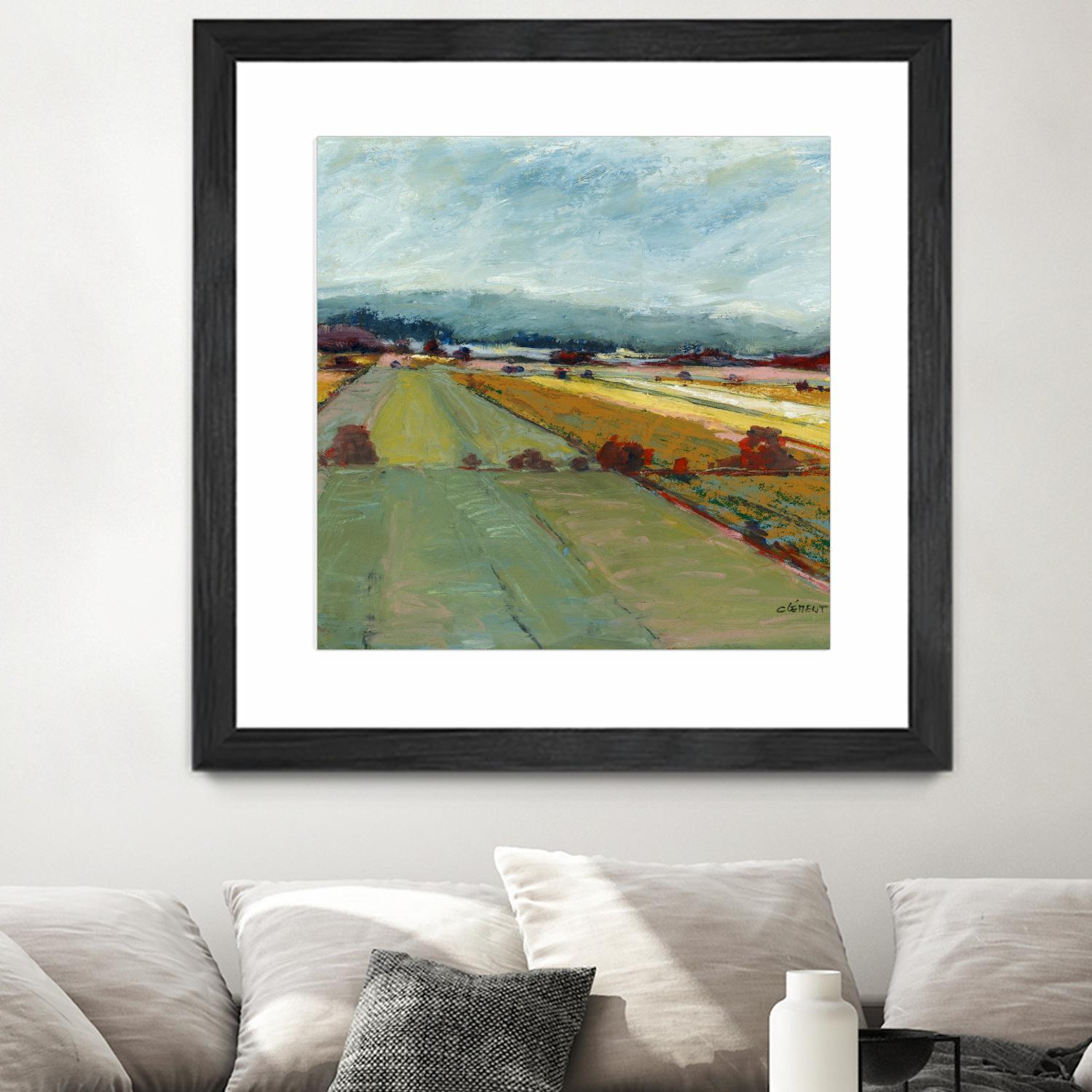 Pastel Landscape VIII by Jacques Clement on GIANT ART - blue landscape