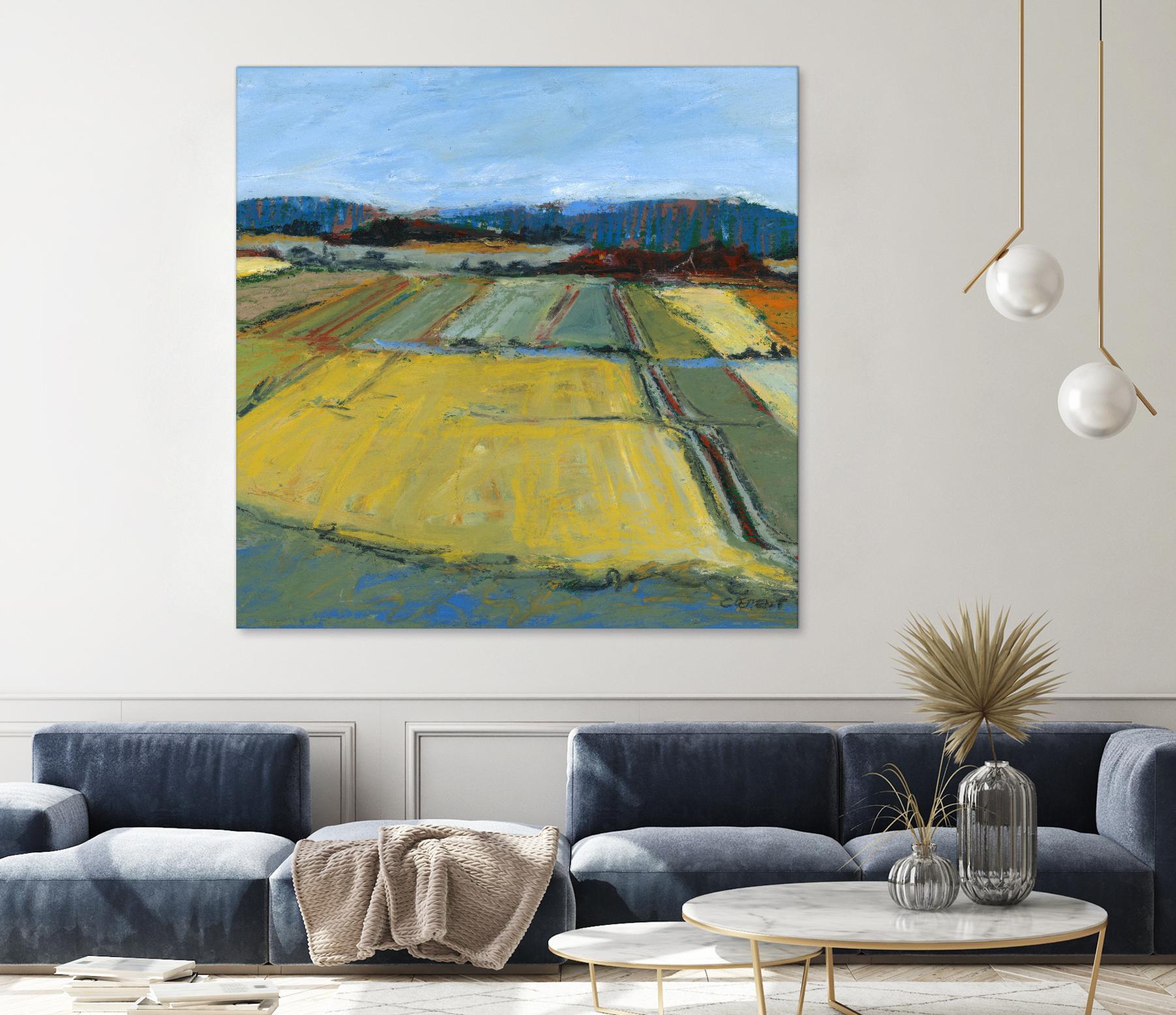 Pastel Landscape IX by Jacques Clement on GIANT ART - blue landscape