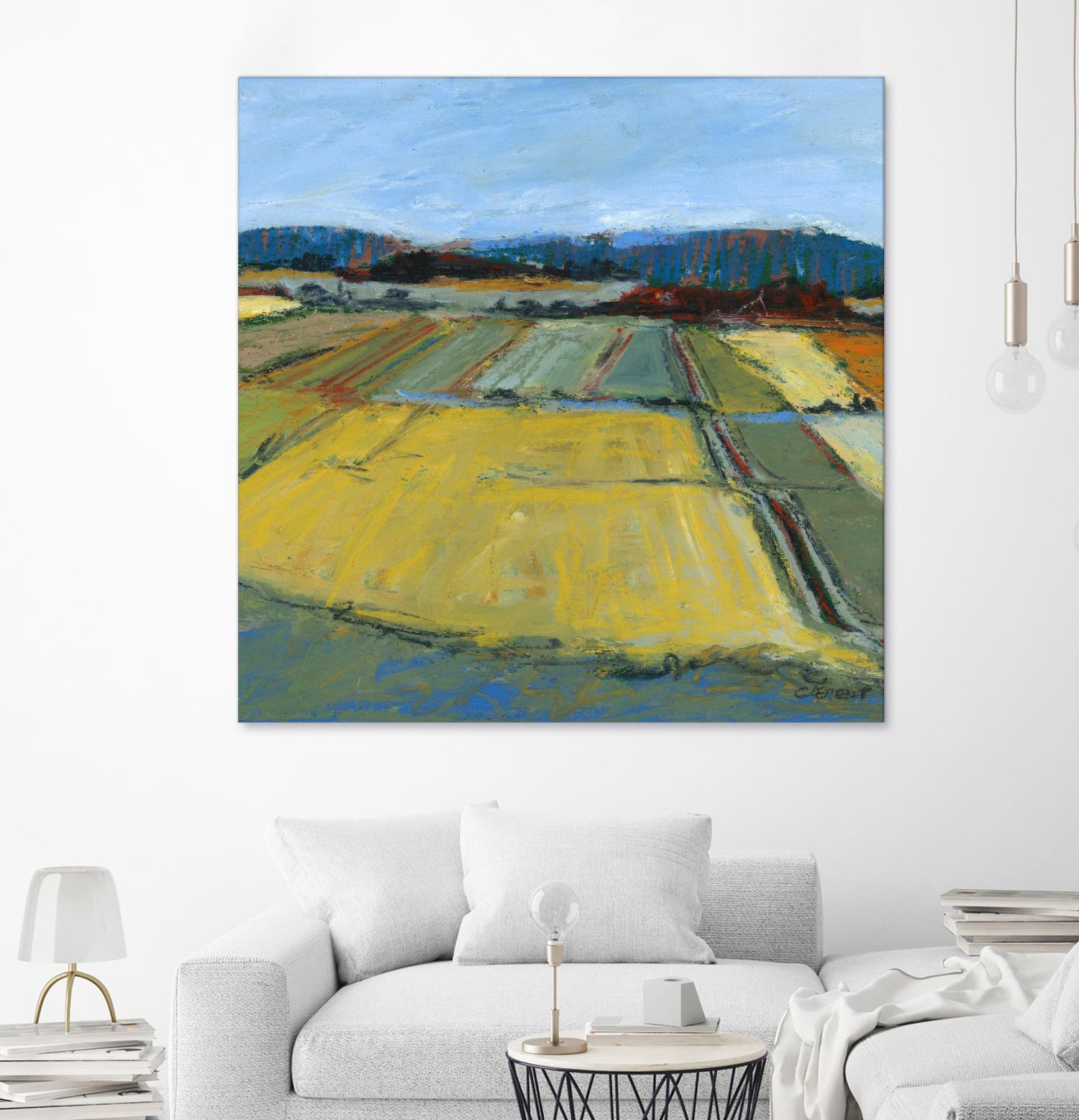 Pastel Landscape IX by Jacques Clement on GIANT ART - blue landscape
