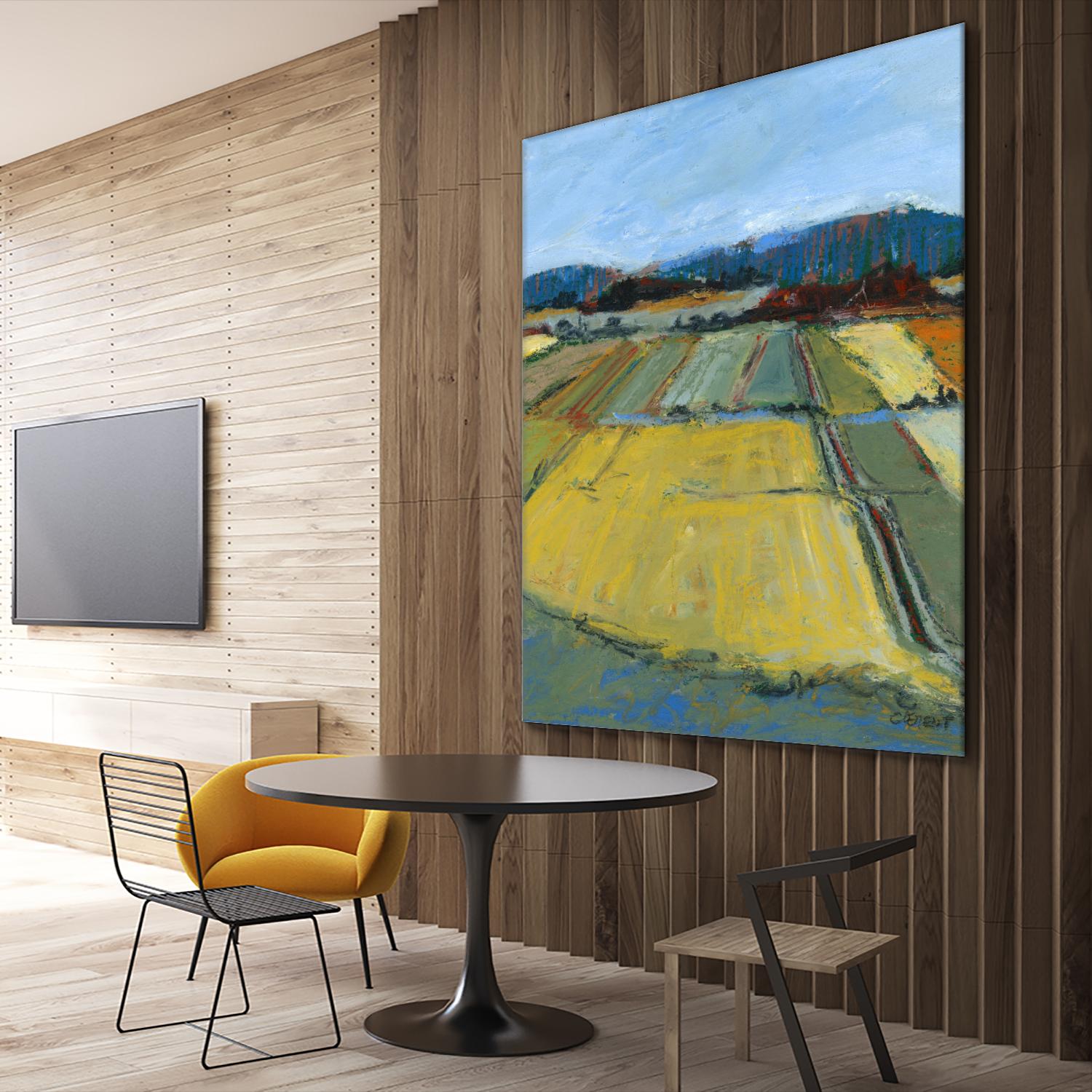 Pastel Landscape IX by Jacques Clement on GIANT ART - blue landscape