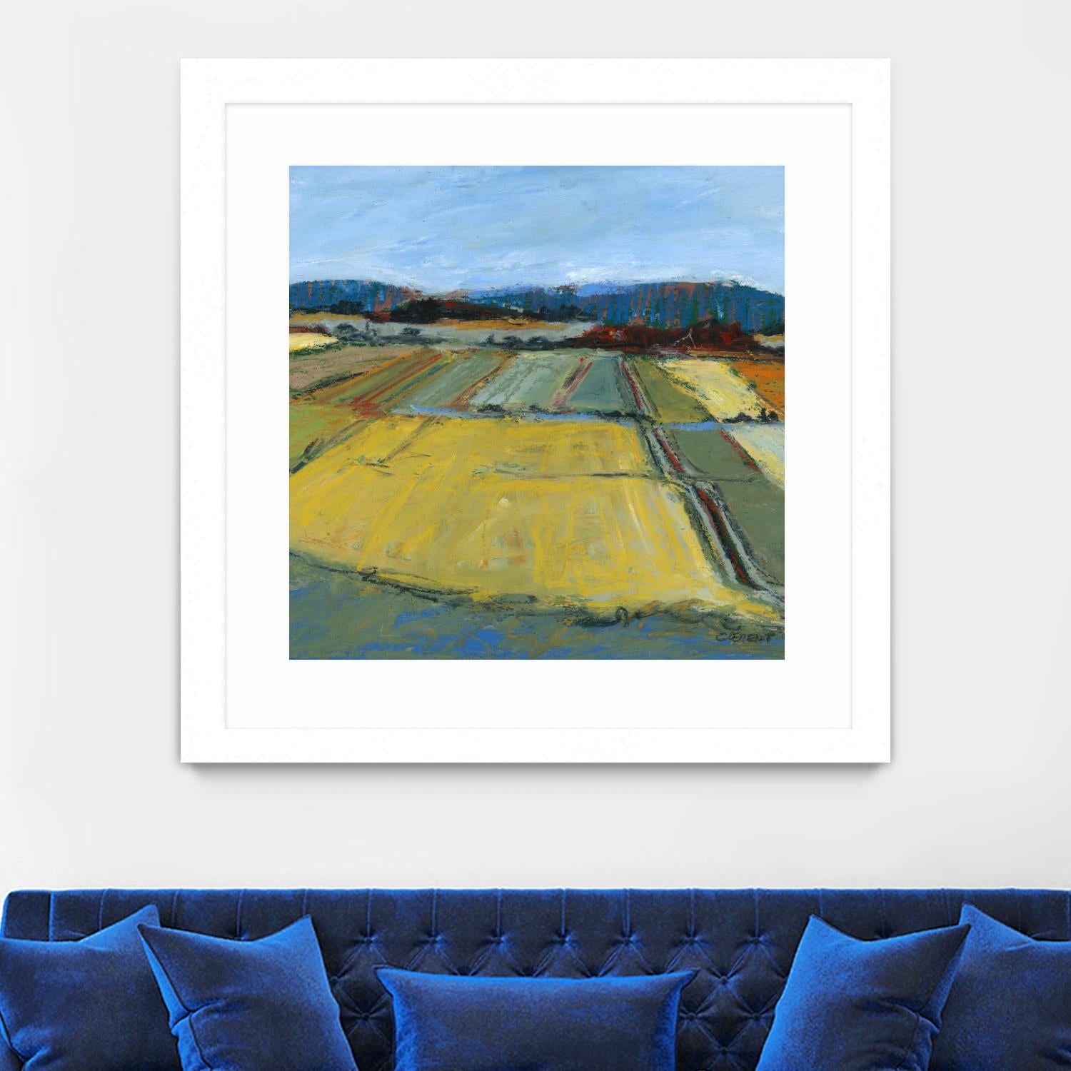 Pastel Landscape IX by Jacques Clement on GIANT ART - blue landscape