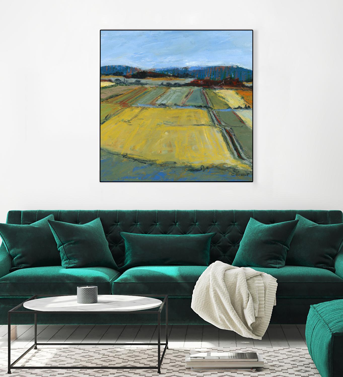 Pastel Landscape IX by Jacques Clement on GIANT ART - blue landscape