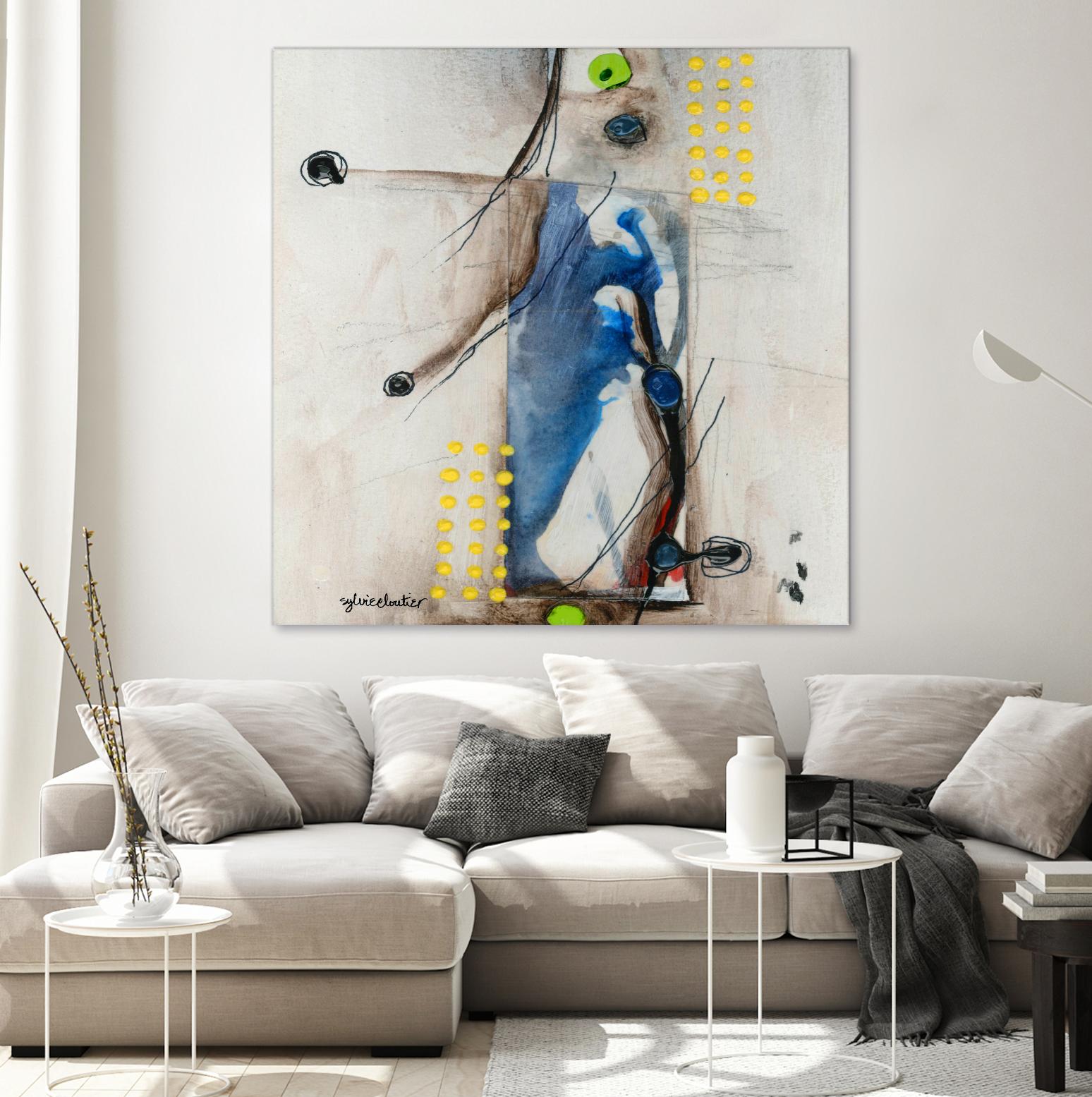 Suspecté  (Détail 2) by Sylvie Cloutier on GIANT ART - blue abstract