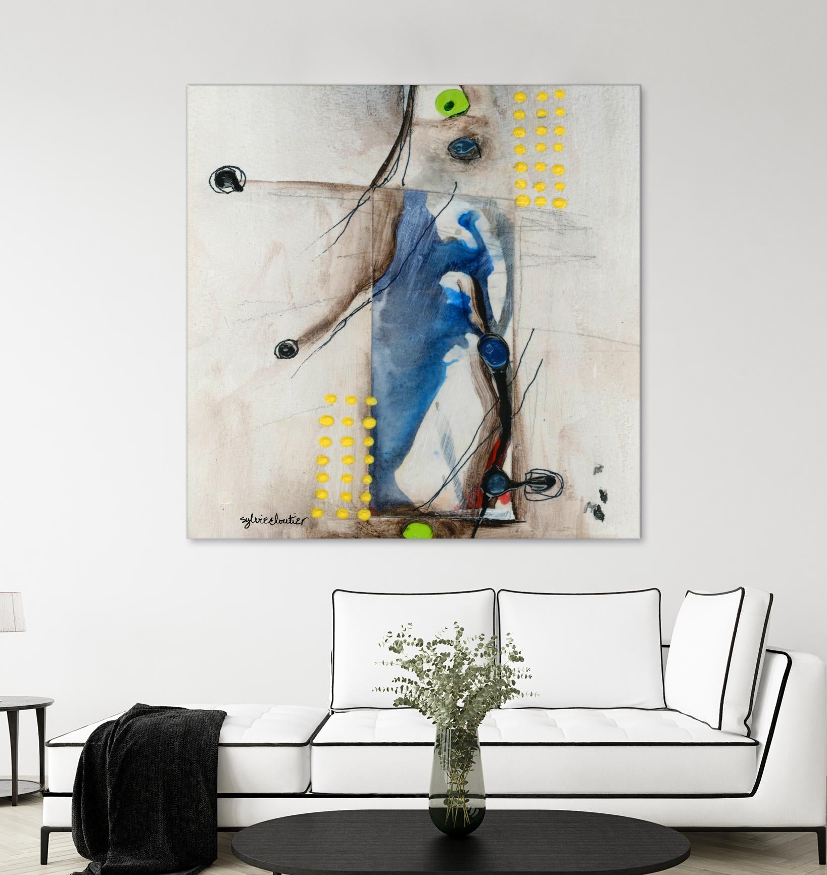 Suspecté  (Détail 2) by Sylvie Cloutier on GIANT ART - blue abstract