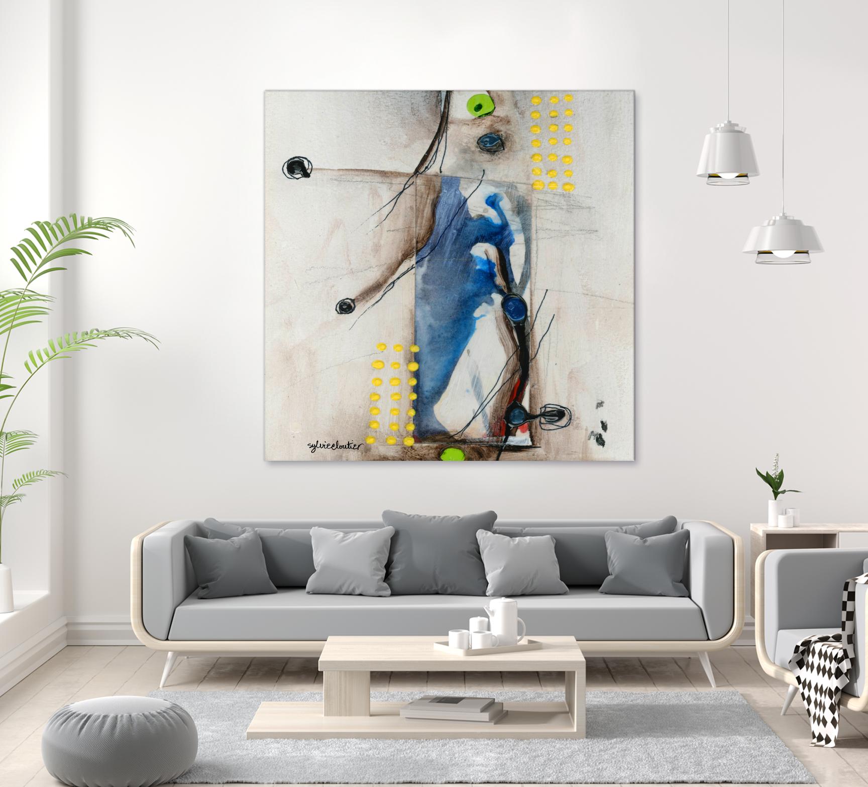 Suspecté  (Détail 2) by Sylvie Cloutier on GIANT ART - blue abstract