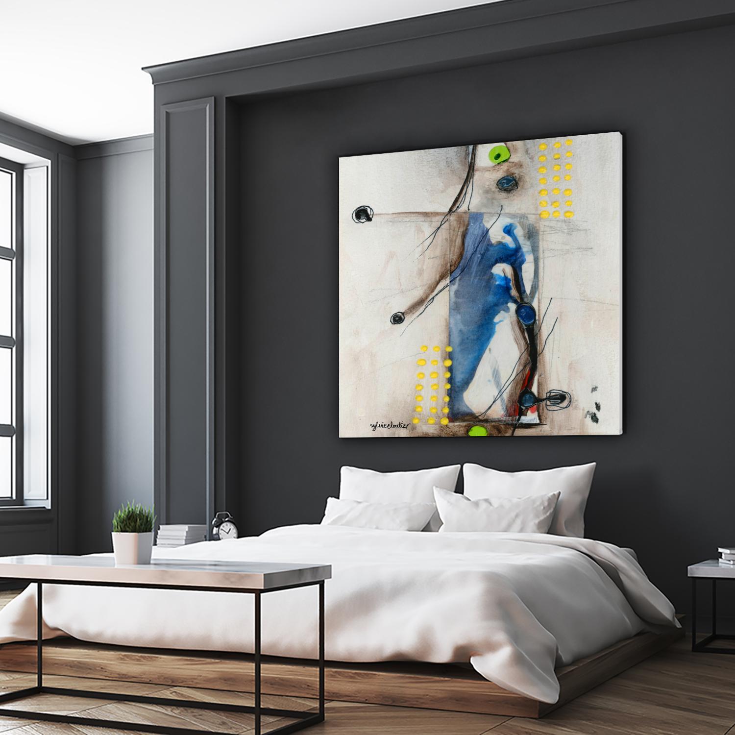 Suspecté  (Détail 2) by Sylvie Cloutier on GIANT ART - blue abstract