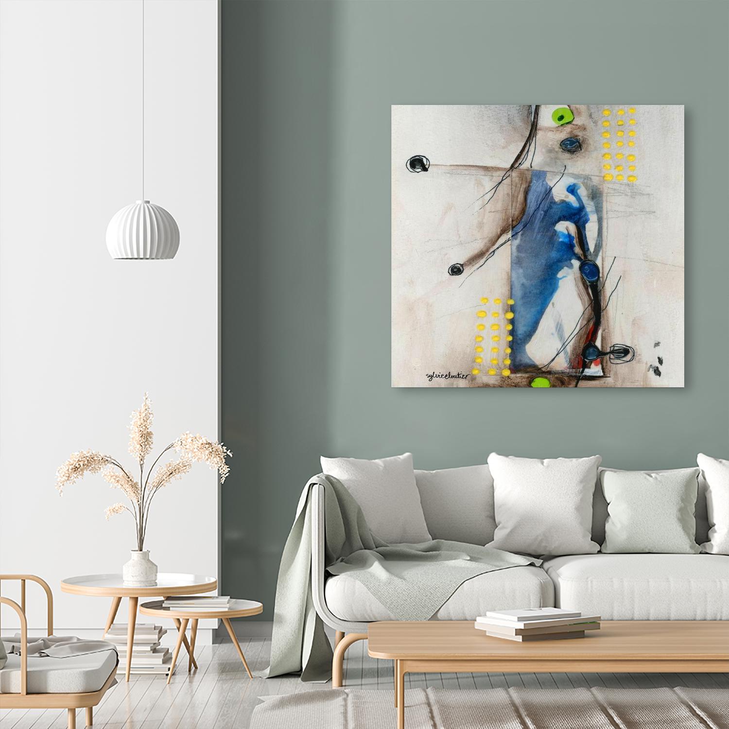 Suspecté  (Détail 2) by Sylvie Cloutier on GIANT ART - blue abstract