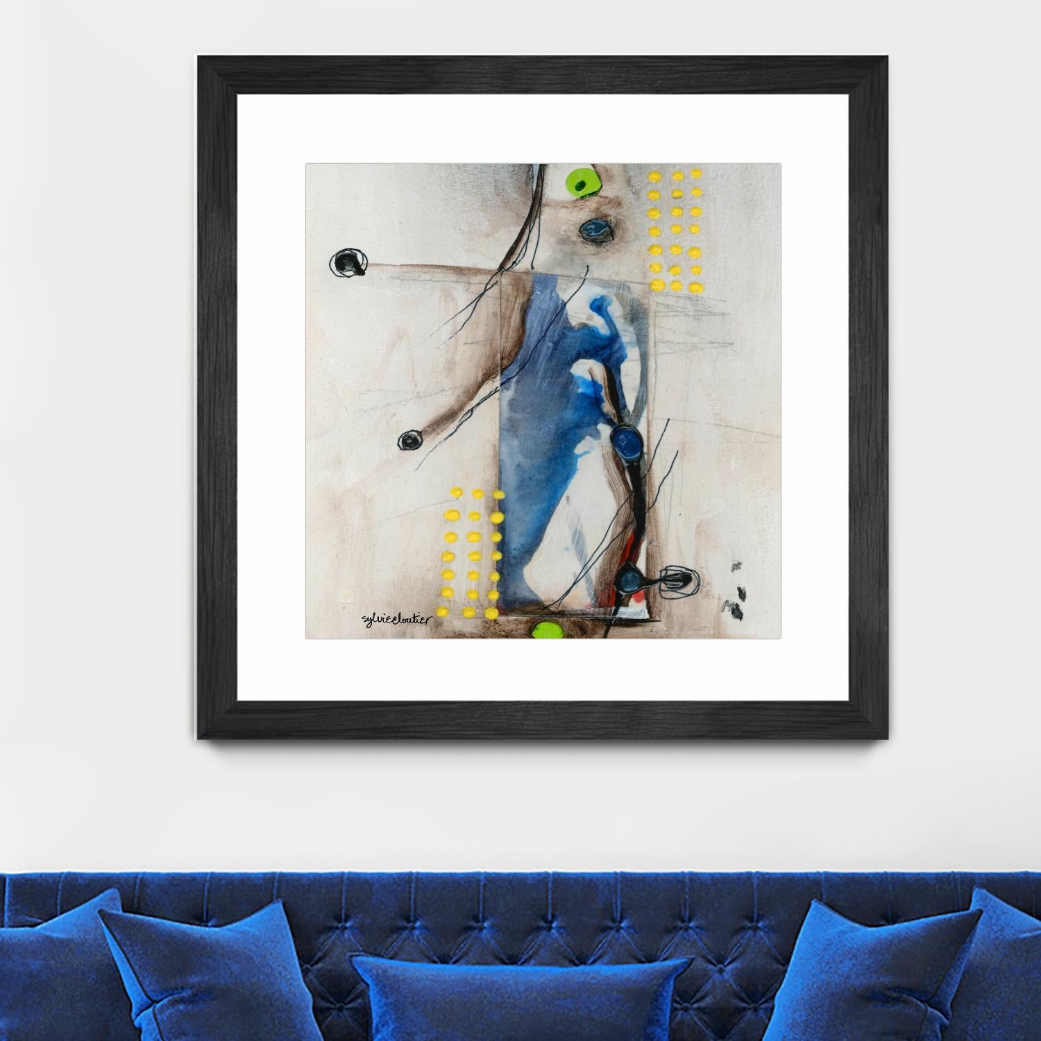 Suspecté  (Détail 2) by Sylvie Cloutier on GIANT ART - blue abstract