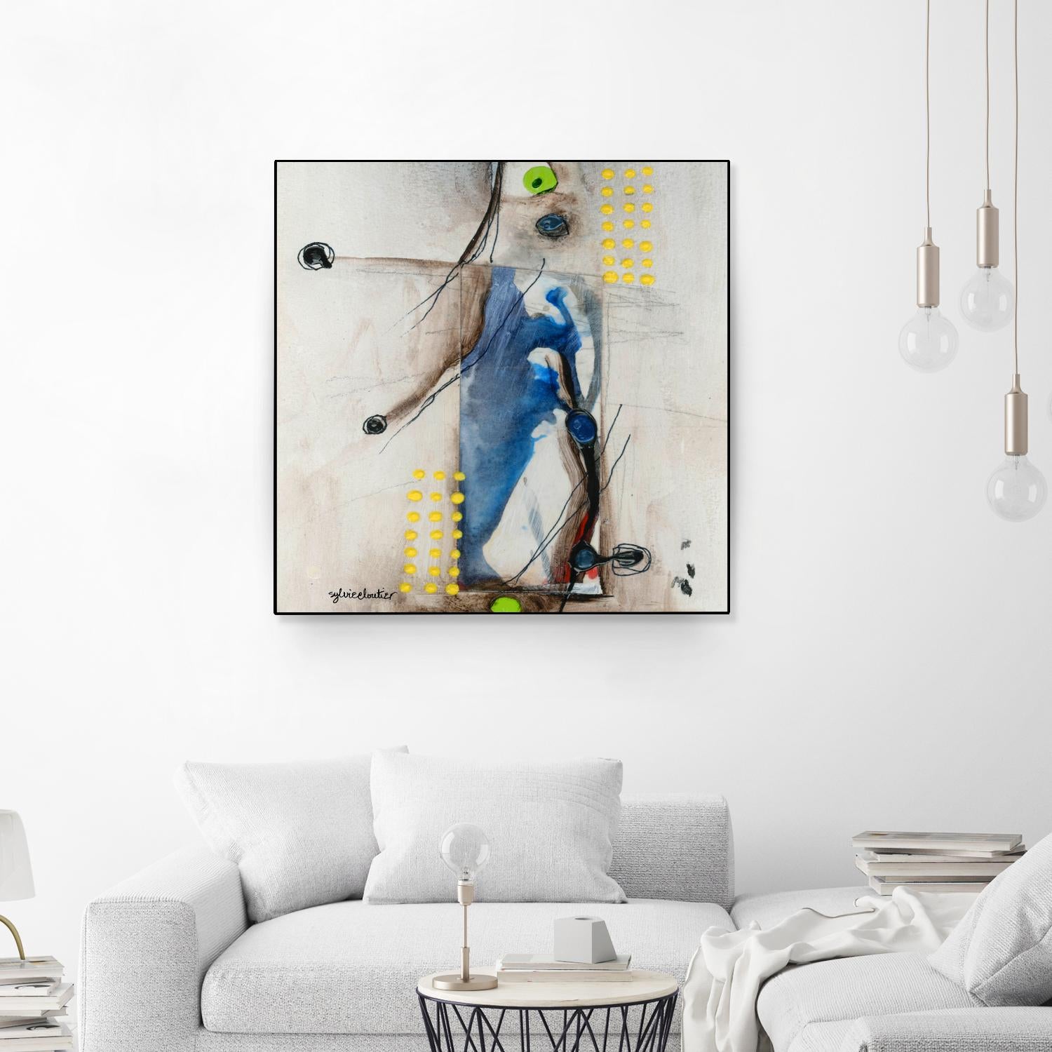 Suspecté  (Détail 2) by Sylvie Cloutier on GIANT ART - blue abstract