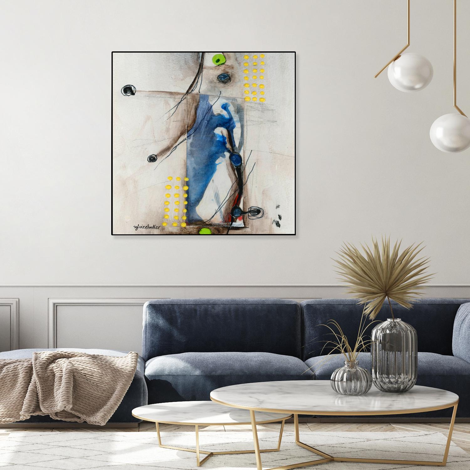 Suspecté  (Détail 2) by Sylvie Cloutier on GIANT ART - blue abstract