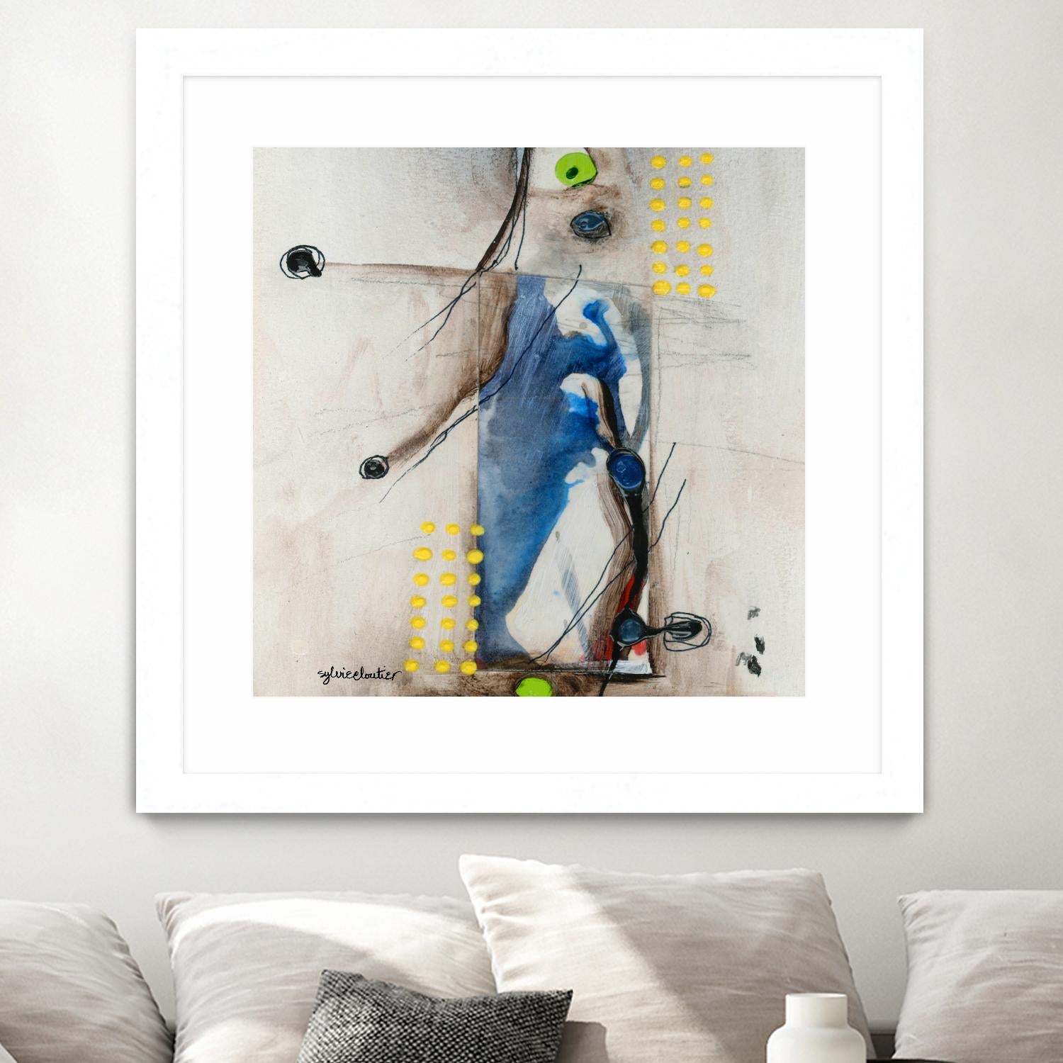 Suspecté  (Détail 2) by Sylvie Cloutier on GIANT ART - blue abstract