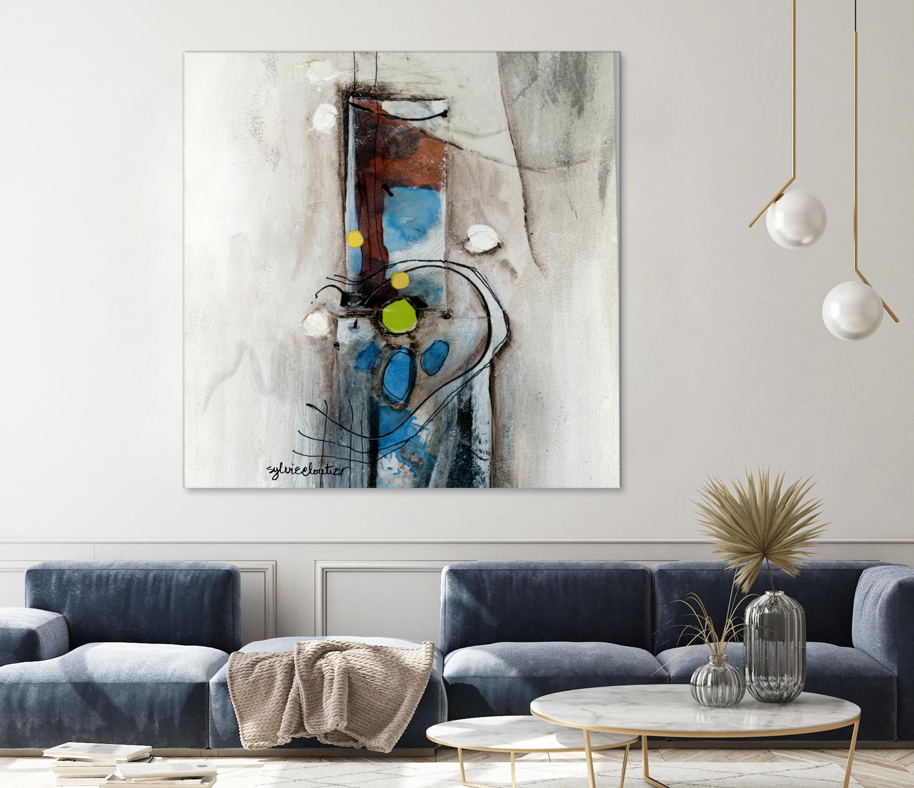 Quintuplés (Détail 1) by Sylvie Cloutier on GIANT ART - blue abstract