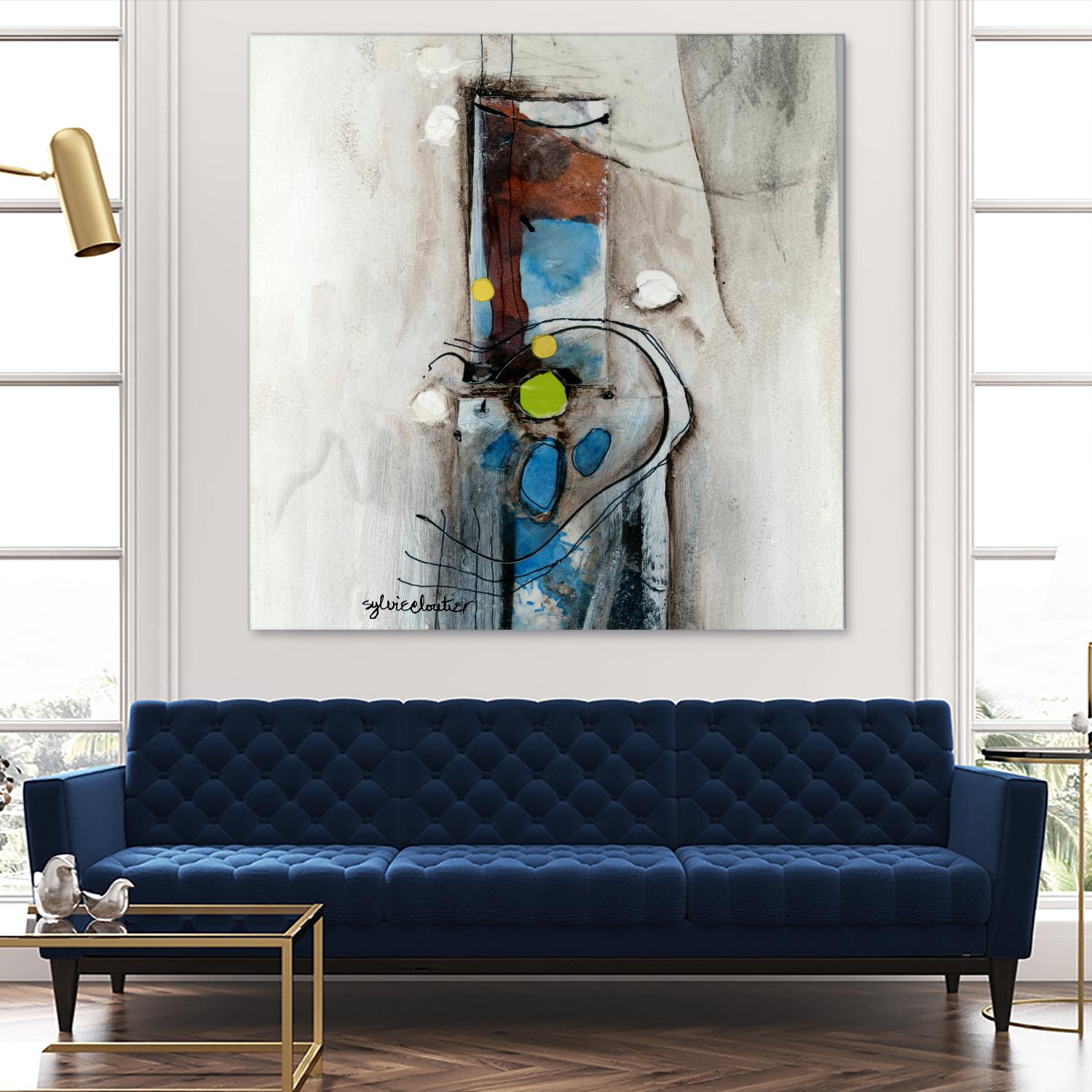 Quintuplés (Détail 1) by Sylvie Cloutier on GIANT ART - blue abstract