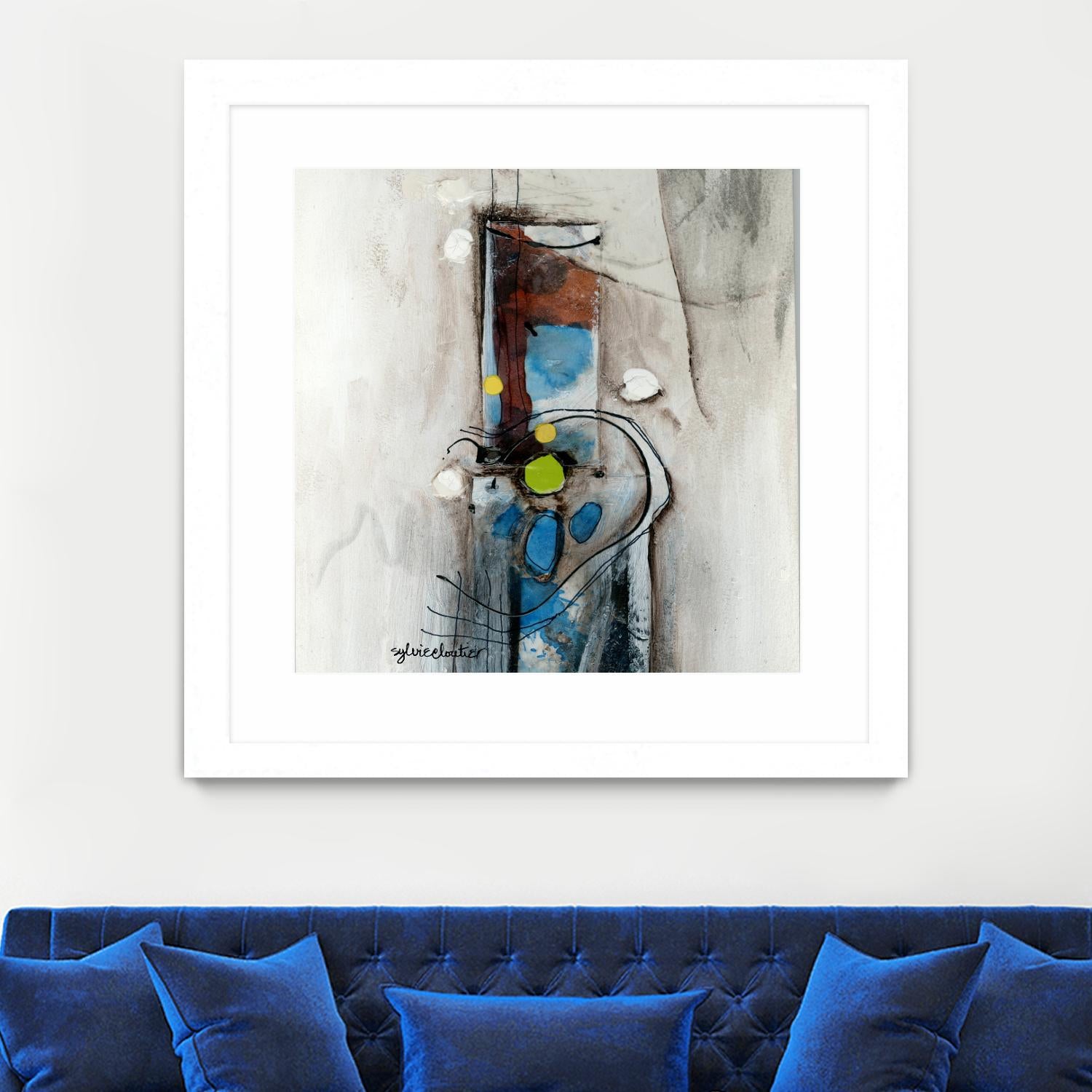 Quintuplés (Détail 1) by Sylvie Cloutier on GIANT ART - blue abstract