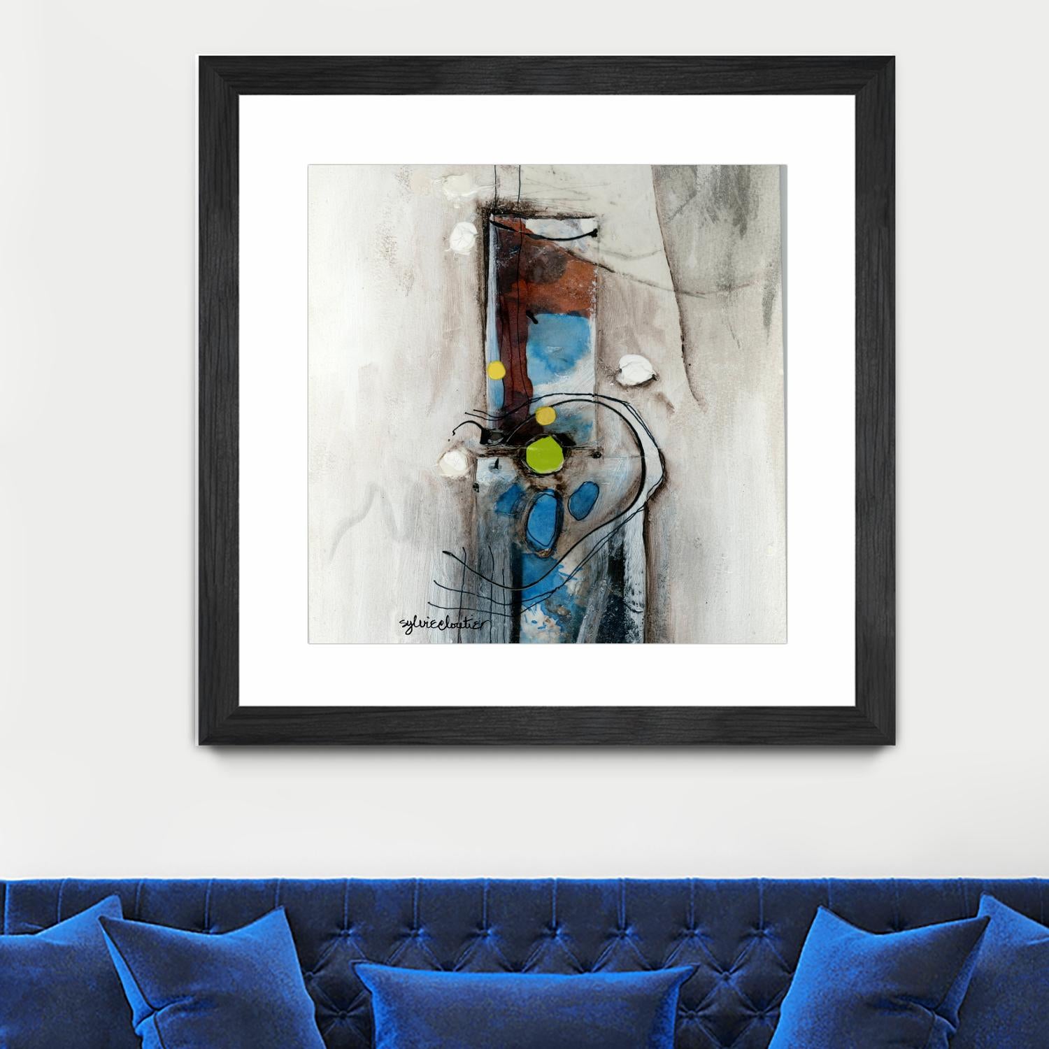 Quintuplés (Détail 1) by Sylvie Cloutier on GIANT ART - blue abstract