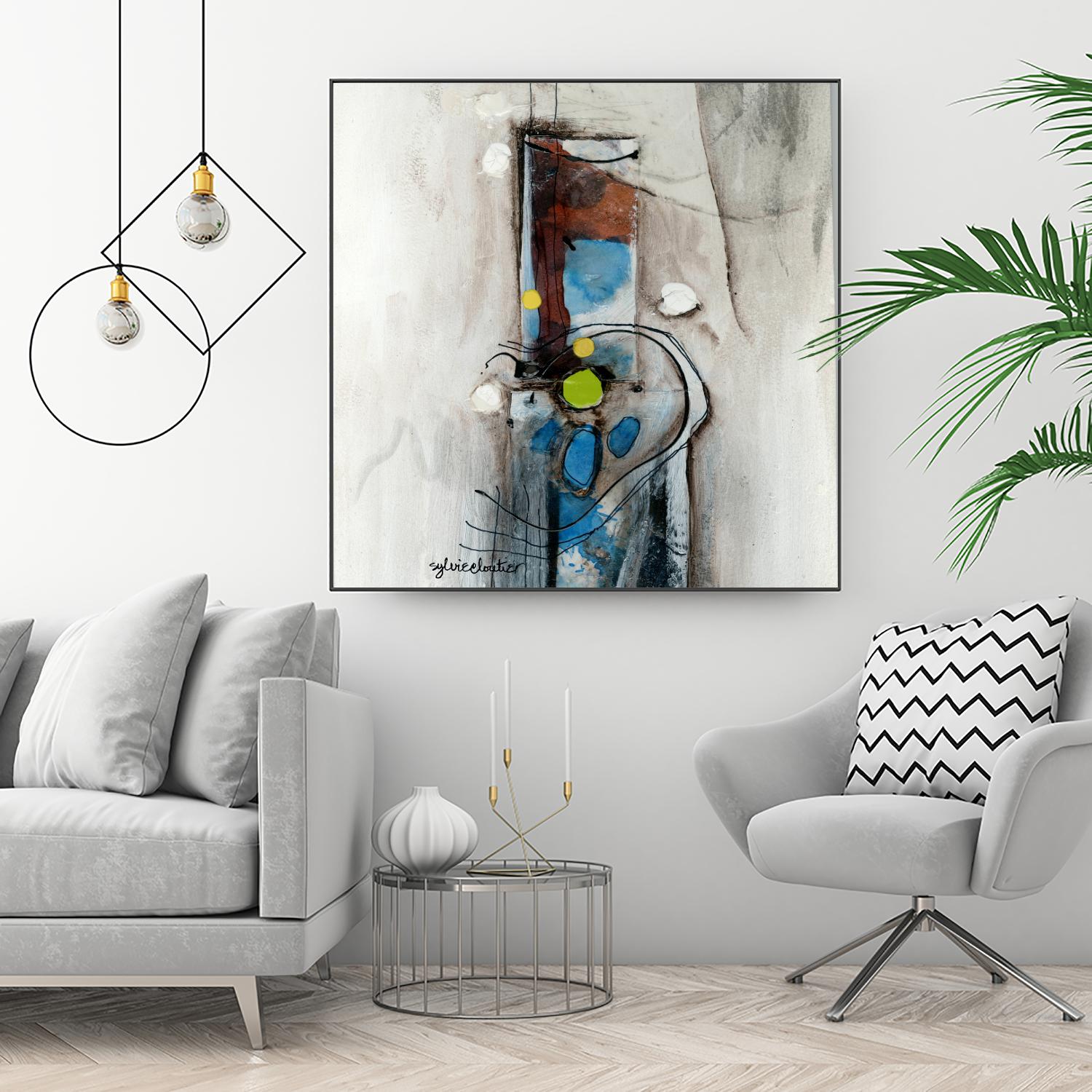 Quintuplés (Détail 1) by Sylvie Cloutier on GIANT ART - blue abstract