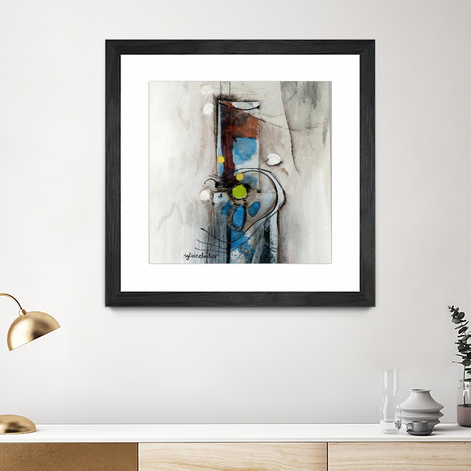 Quintuplés (Détail 1) by Sylvie Cloutier on GIANT ART - blue abstract