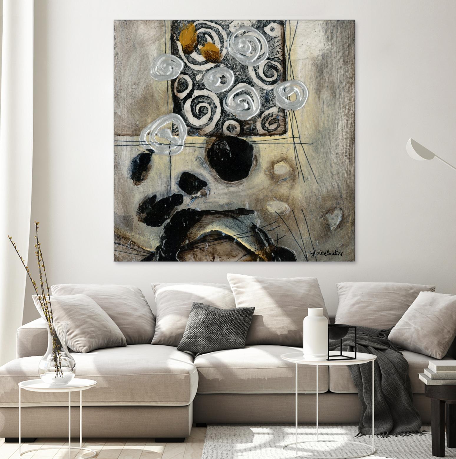Signe de terre 3 (Détail 2) by Sylvie Cloutier on GIANT ART - grey abstract