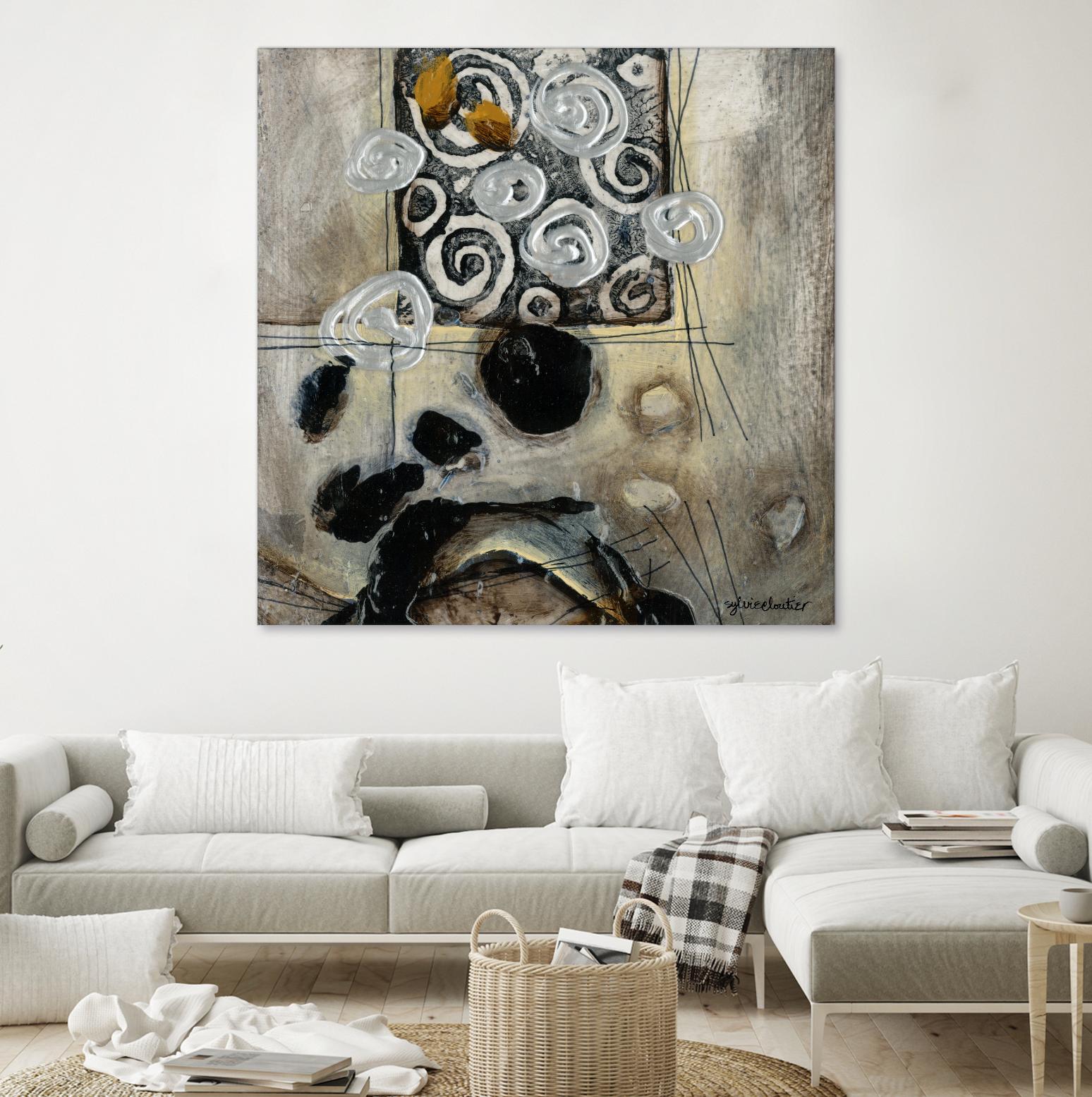 Signe de terre 3 (Détail 2) by Sylvie Cloutier on GIANT ART - grey abstract