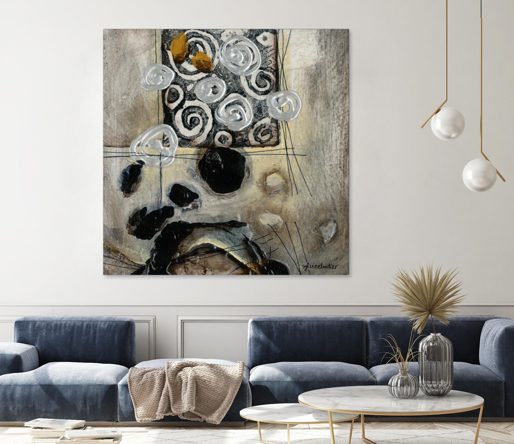 Signe de terre 3 (Détail 2) by Sylvie Cloutier on GIANT ART - grey abstract