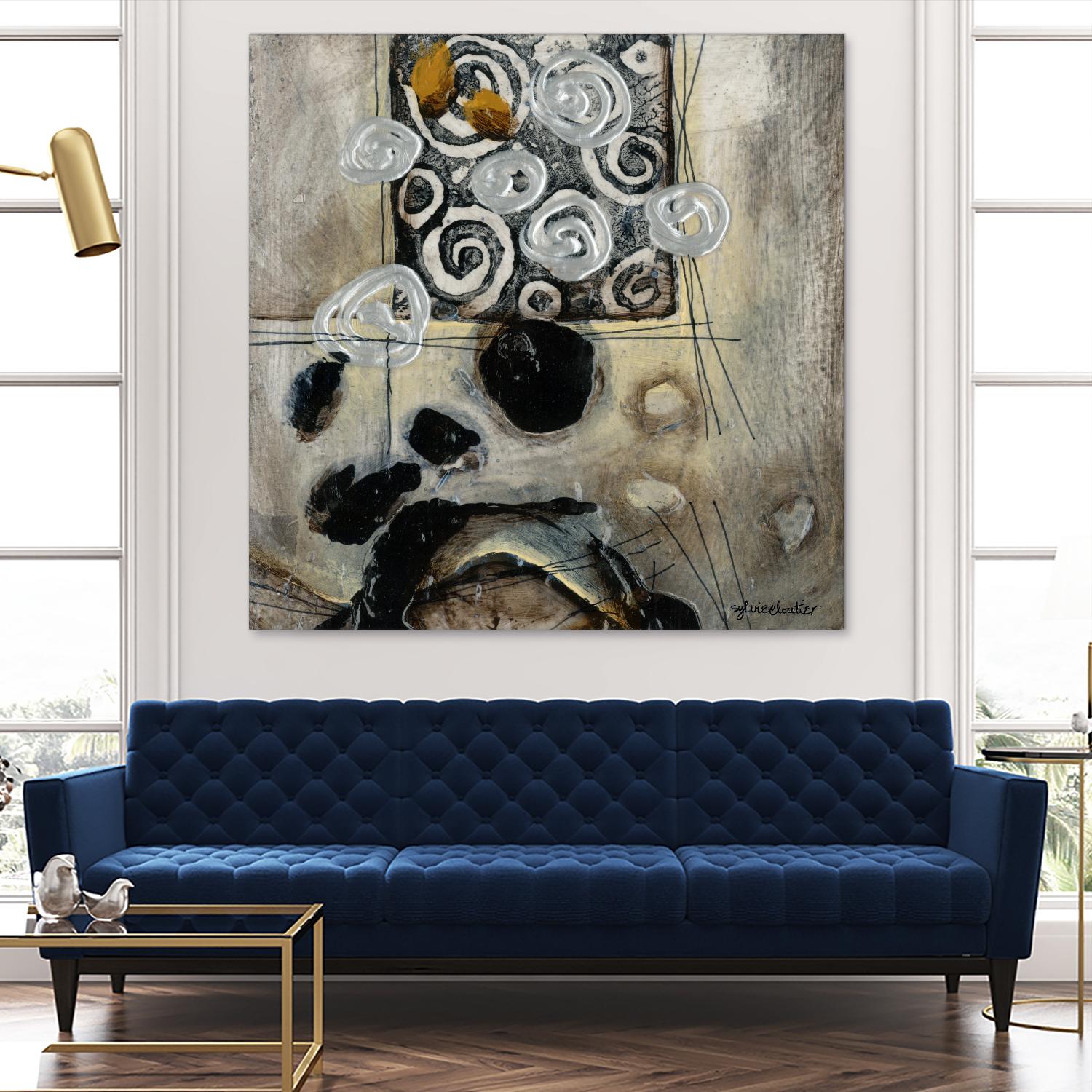 Signe de terre 3 (Détail 2) by Sylvie Cloutier on GIANT ART - grey abstract