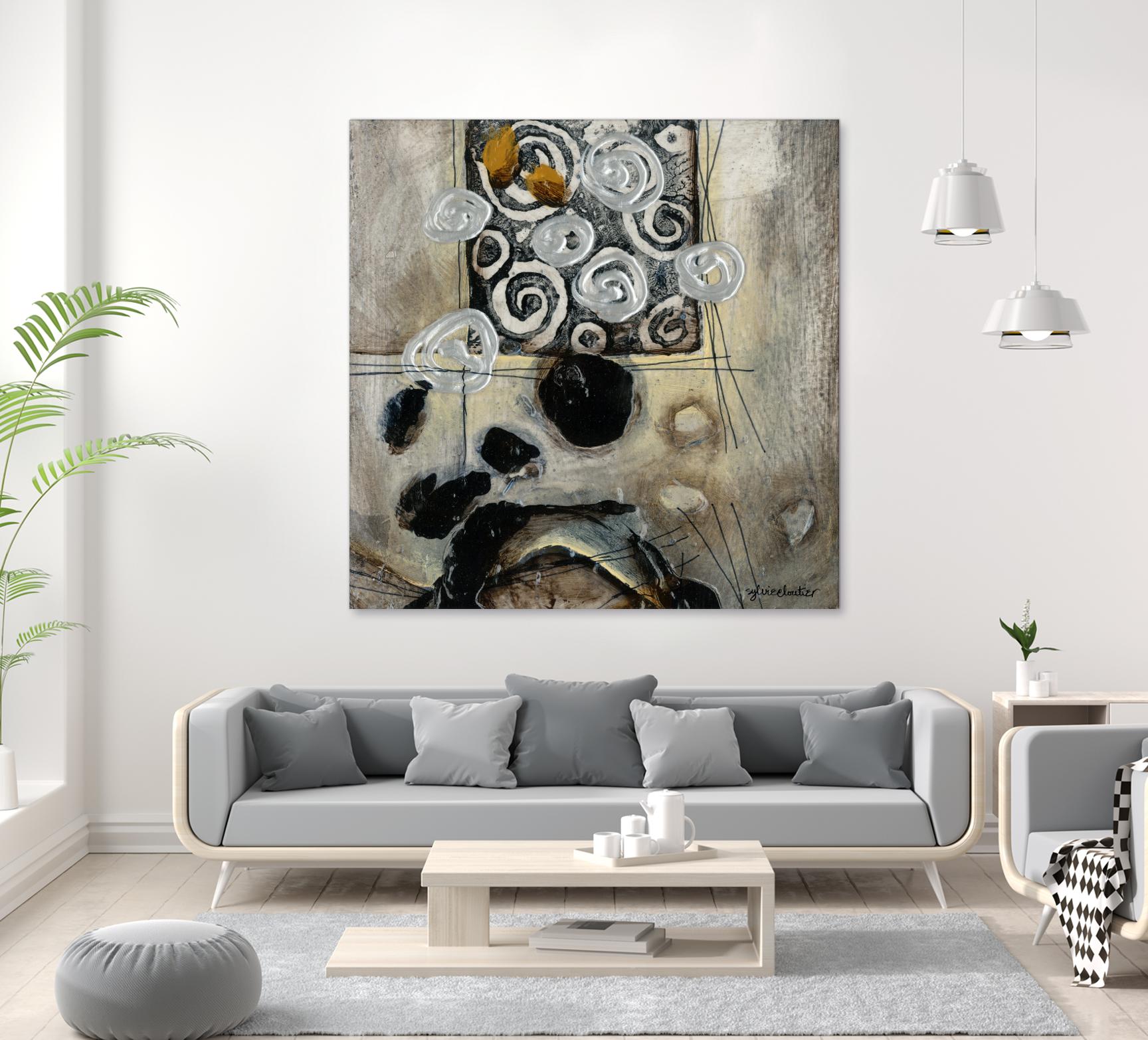 Signe de terre 3 (Détail 2) by Sylvie Cloutier on GIANT ART - grey abstract