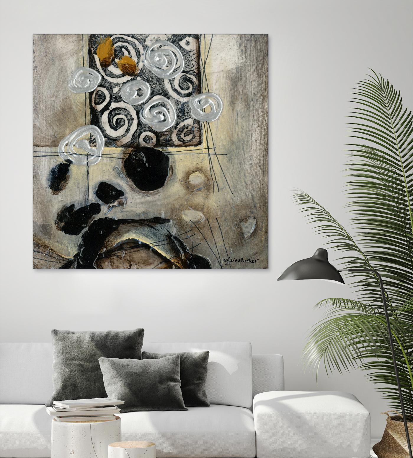 Signe de terre 3 (Détail 2) by Sylvie Cloutier on GIANT ART - grey abstract