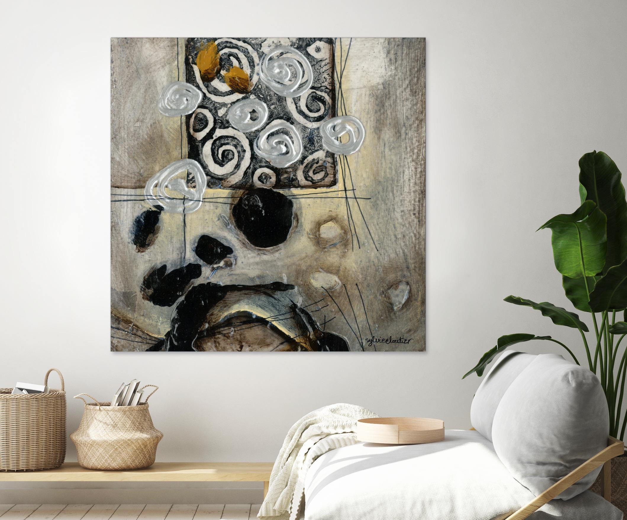 Signe de terre 3 (Détail 2) by Sylvie Cloutier on GIANT ART - grey abstract