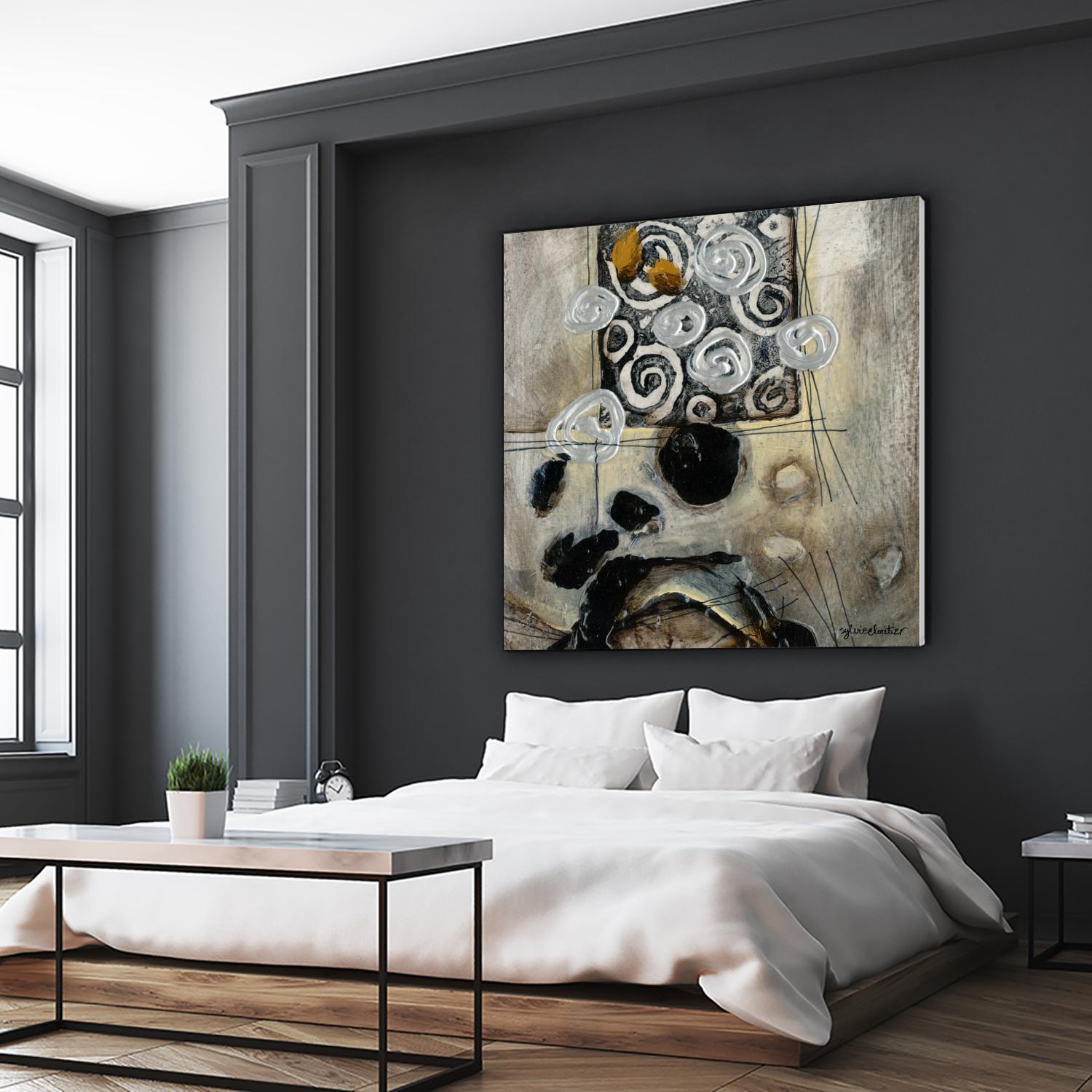 Signe de terre 3 (Détail 2) by Sylvie Cloutier on GIANT ART - grey abstract