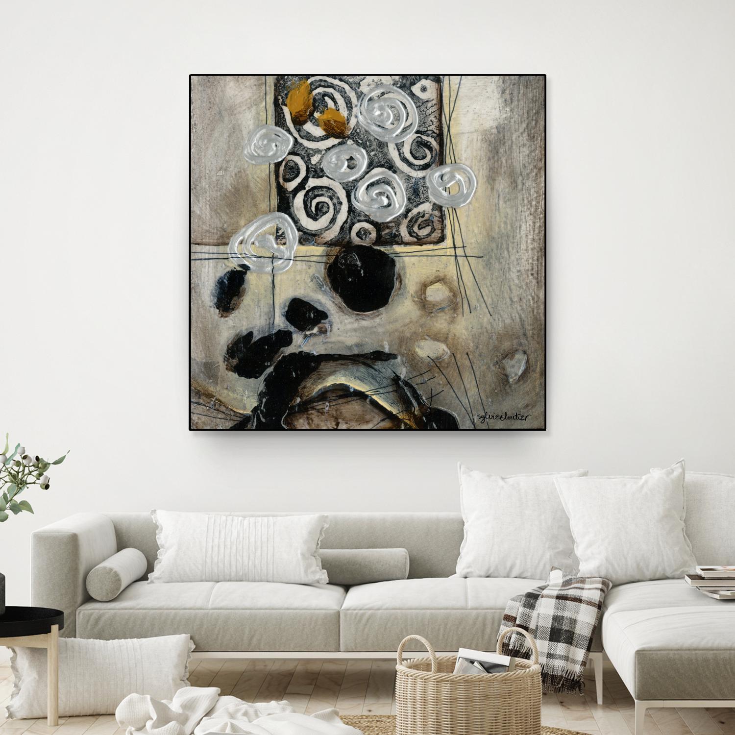 Signe de terre 3 (Détail 2) by Sylvie Cloutier on GIANT ART - grey abstract