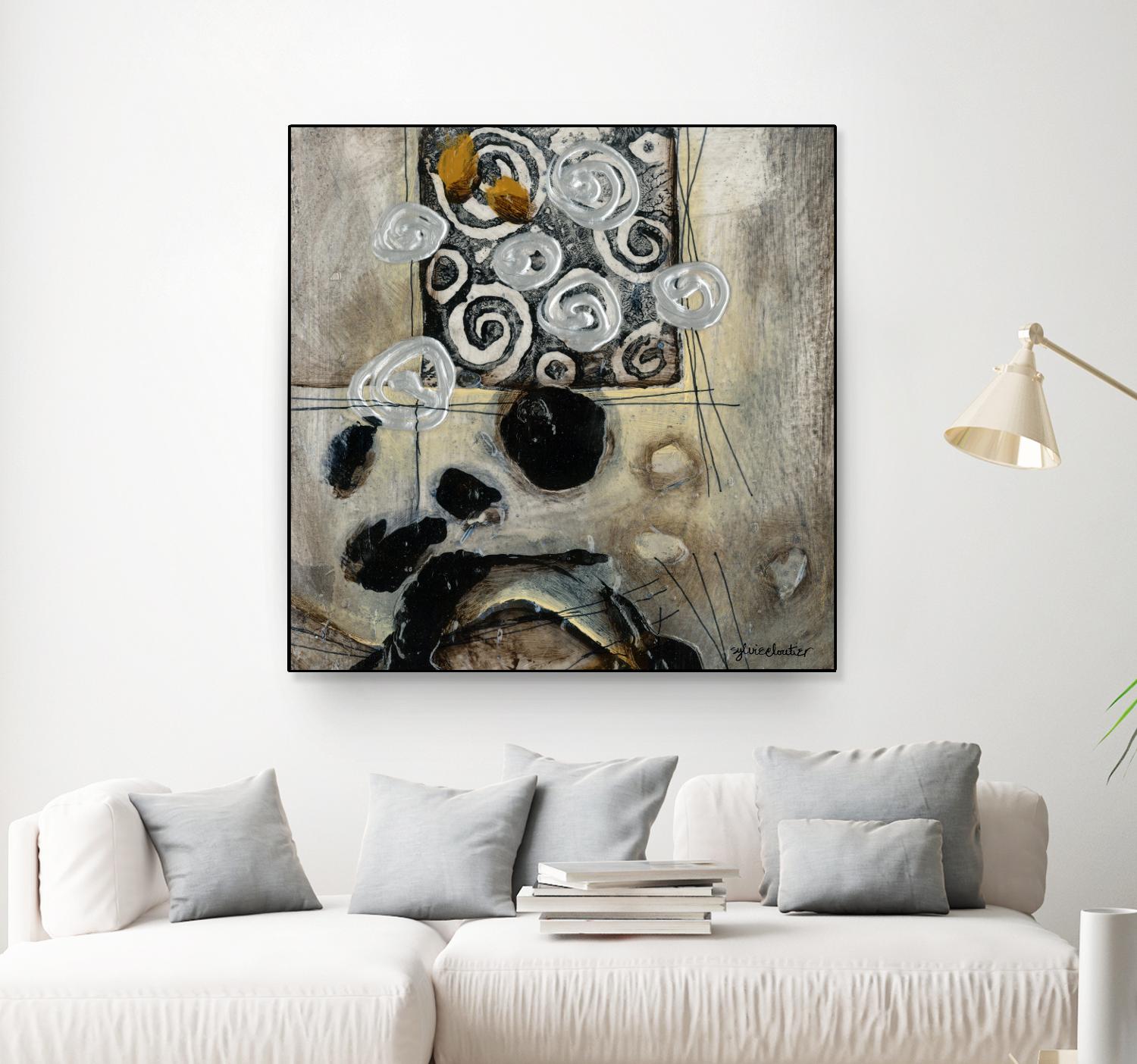 Signe de terre 3 (Détail 2) by Sylvie Cloutier on GIANT ART - grey abstract