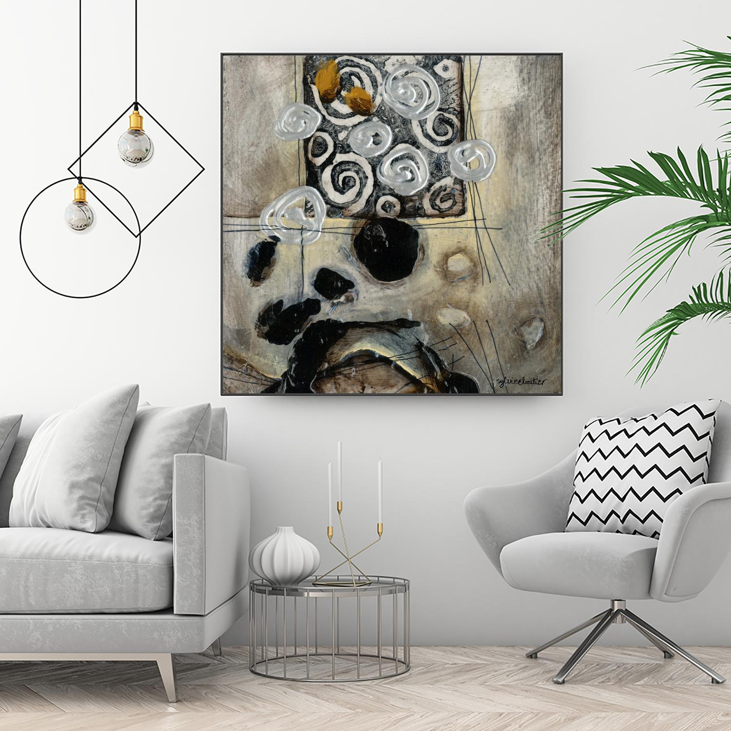 Signe de terre 3 (Détail 2) by Sylvie Cloutier on GIANT ART - grey abstract