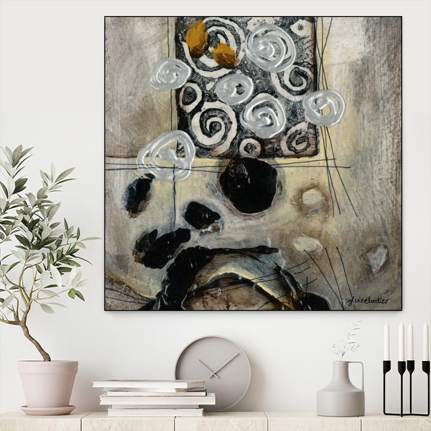 Signe de terre 3 (Détail 2) by Sylvie Cloutier on GIANT ART - grey abstract