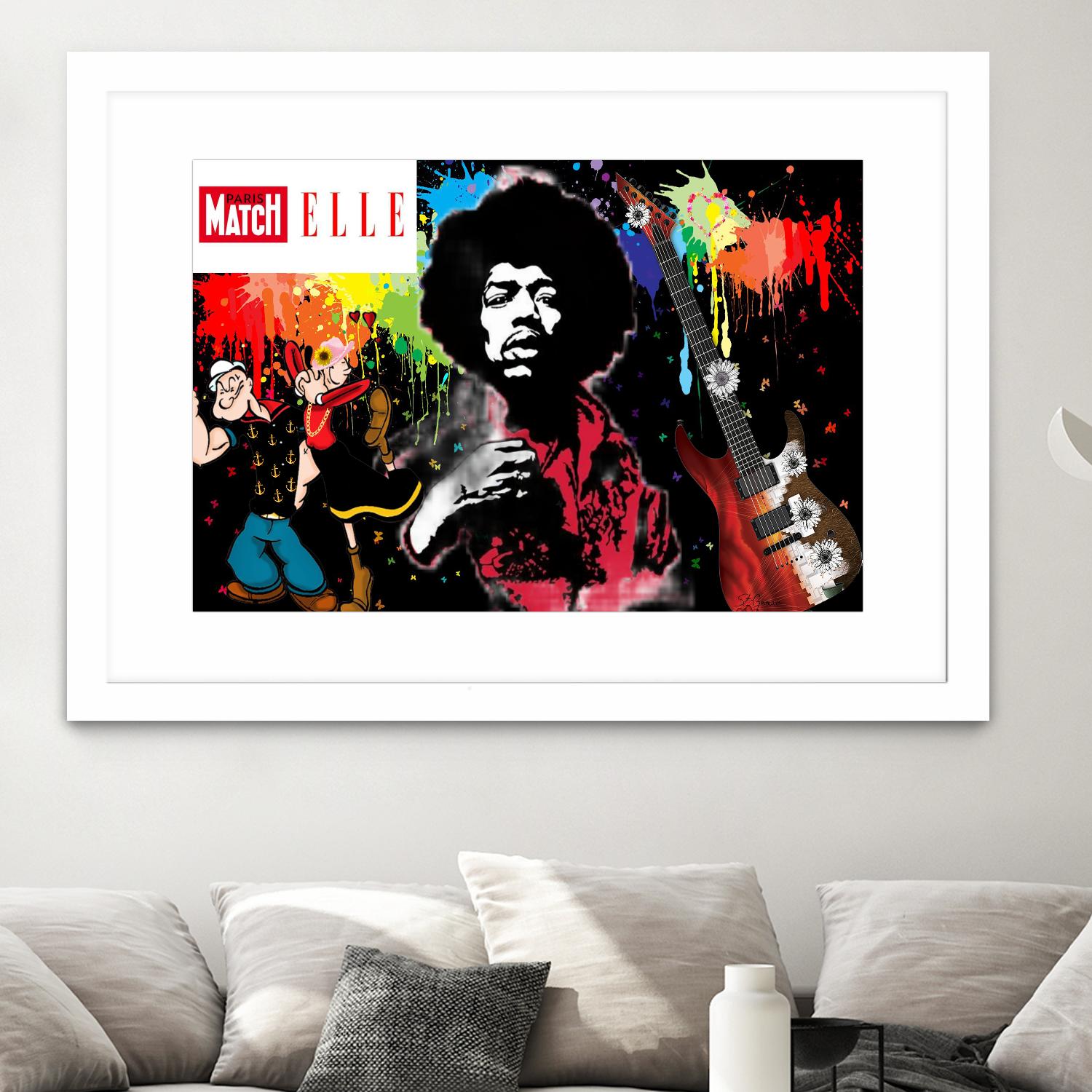 Peace and Love by Carole St-Germain on GIANT ART - red digital pari match