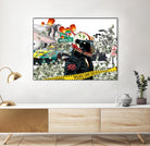 Urban Street by Carole St-Germain on GIANT ART - green digital motorcyclist