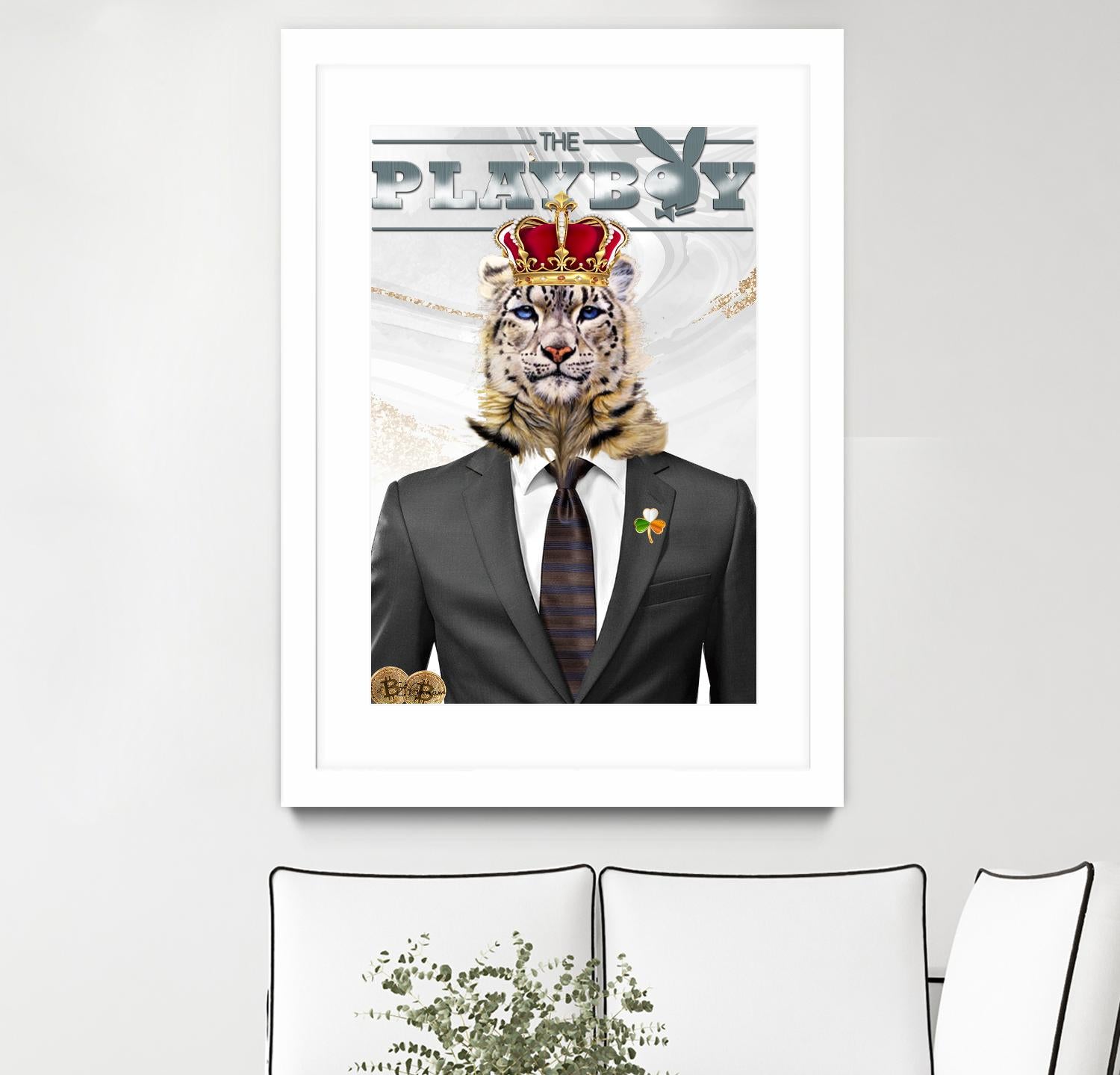 The King by Carole St-Germain on GIANT ART - red pop tiger