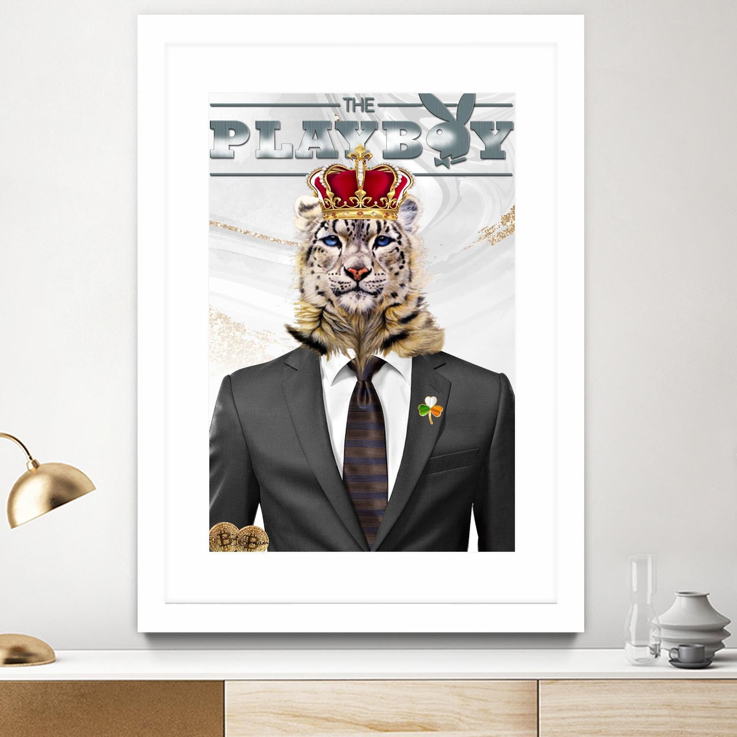 The King by Carole St-Germain on GIANT ART - red pop tiger