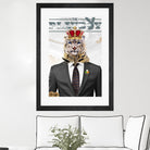 The King by Carole St-Germain on GIANT ART - red pop tiger