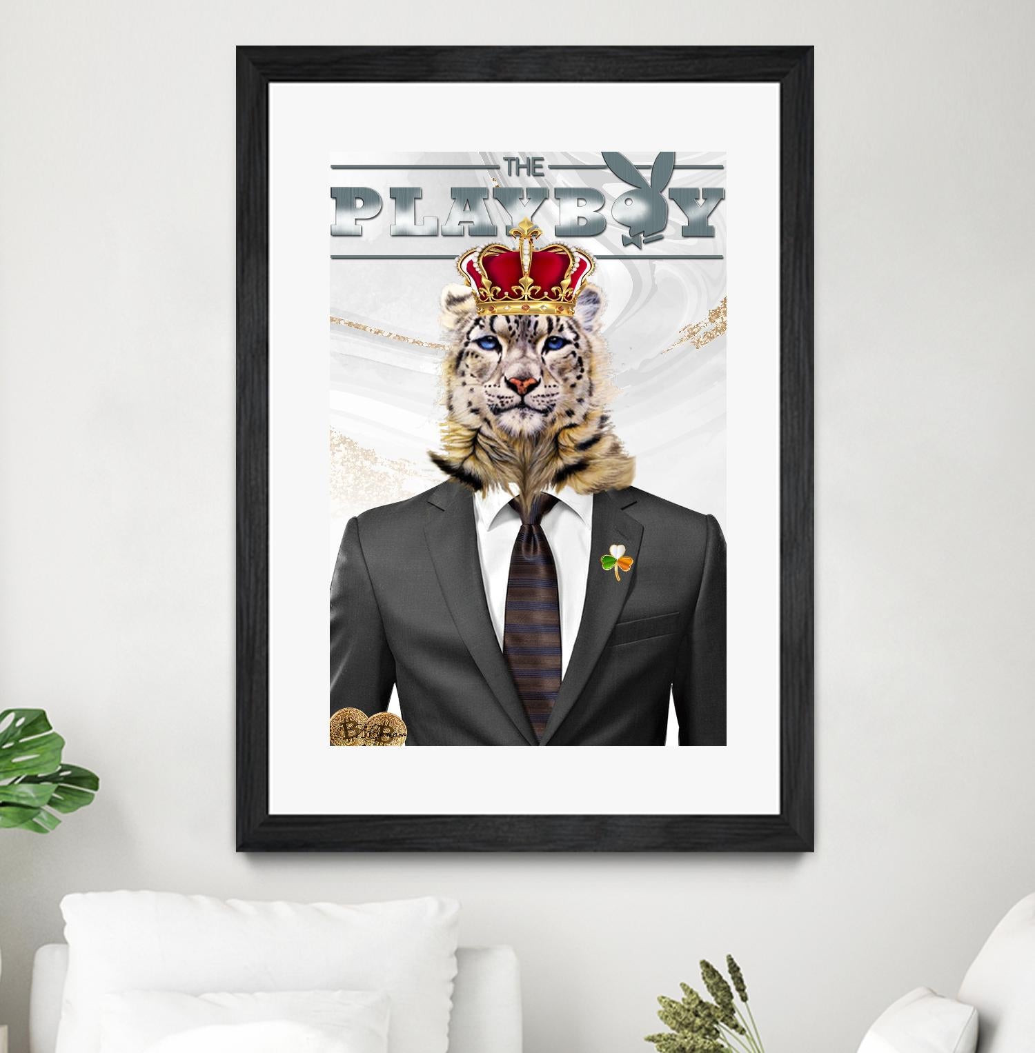 The King by Carole St-Germain on GIANT ART - red pop tiger