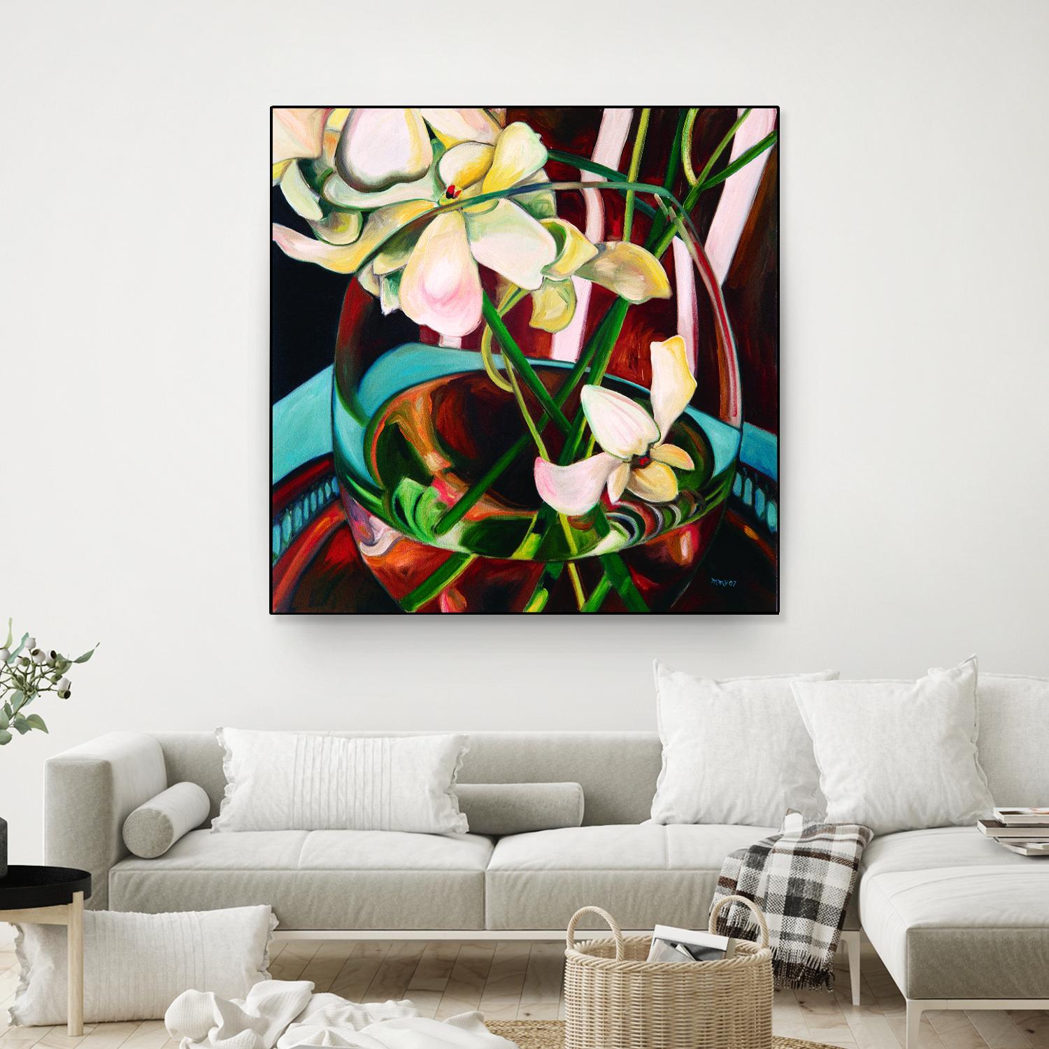 Deeper by Mary McLorn Valle on GIANT ART - blue floral