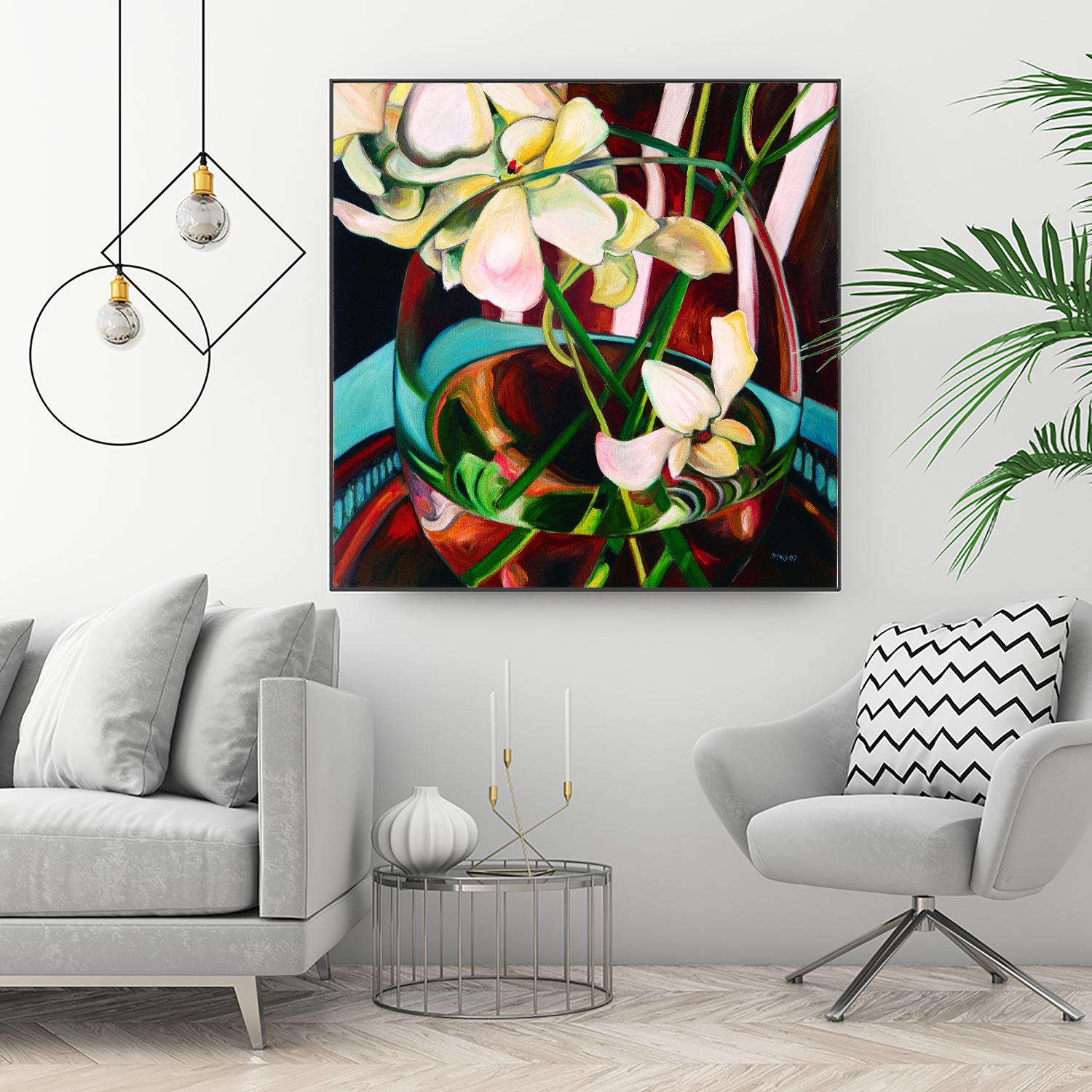 Deeper by Mary McLorn Valle on GIANT ART - blue floral