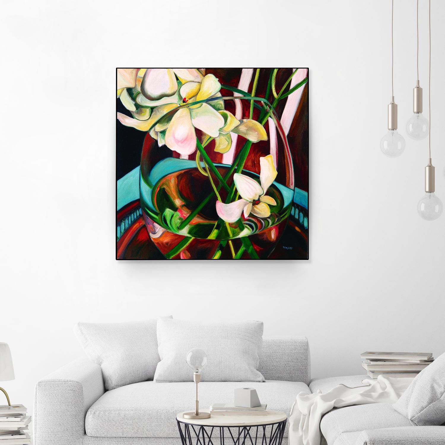 Deeper by Mary McLorn Valle on GIANT ART - blue floral