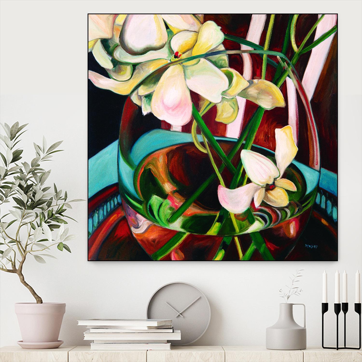 Deeper by Mary McLorn Valle on GIANT ART - blue floral