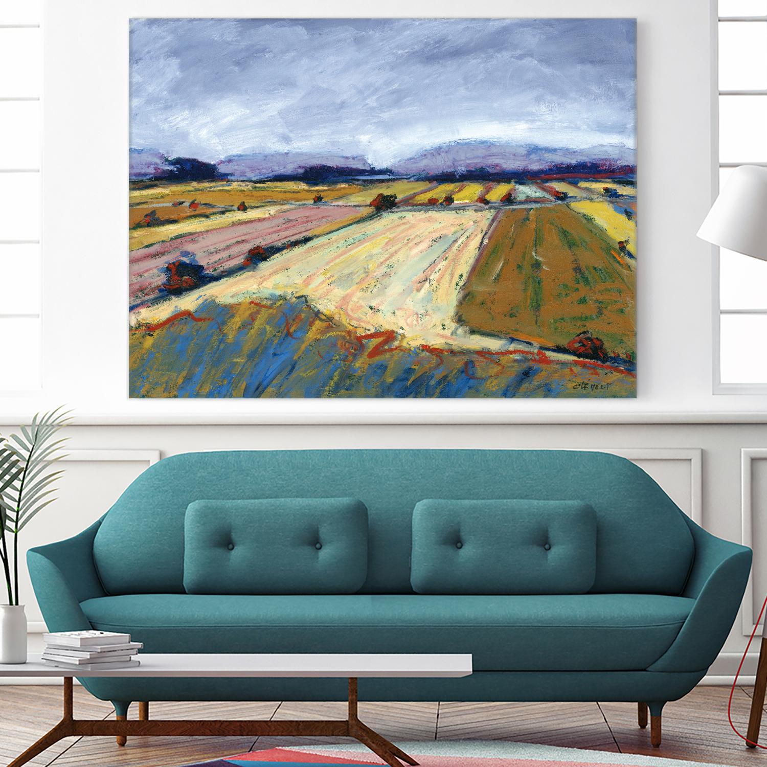 Pastel Field II by Jacques Clement on GIANT ART - blue landscape