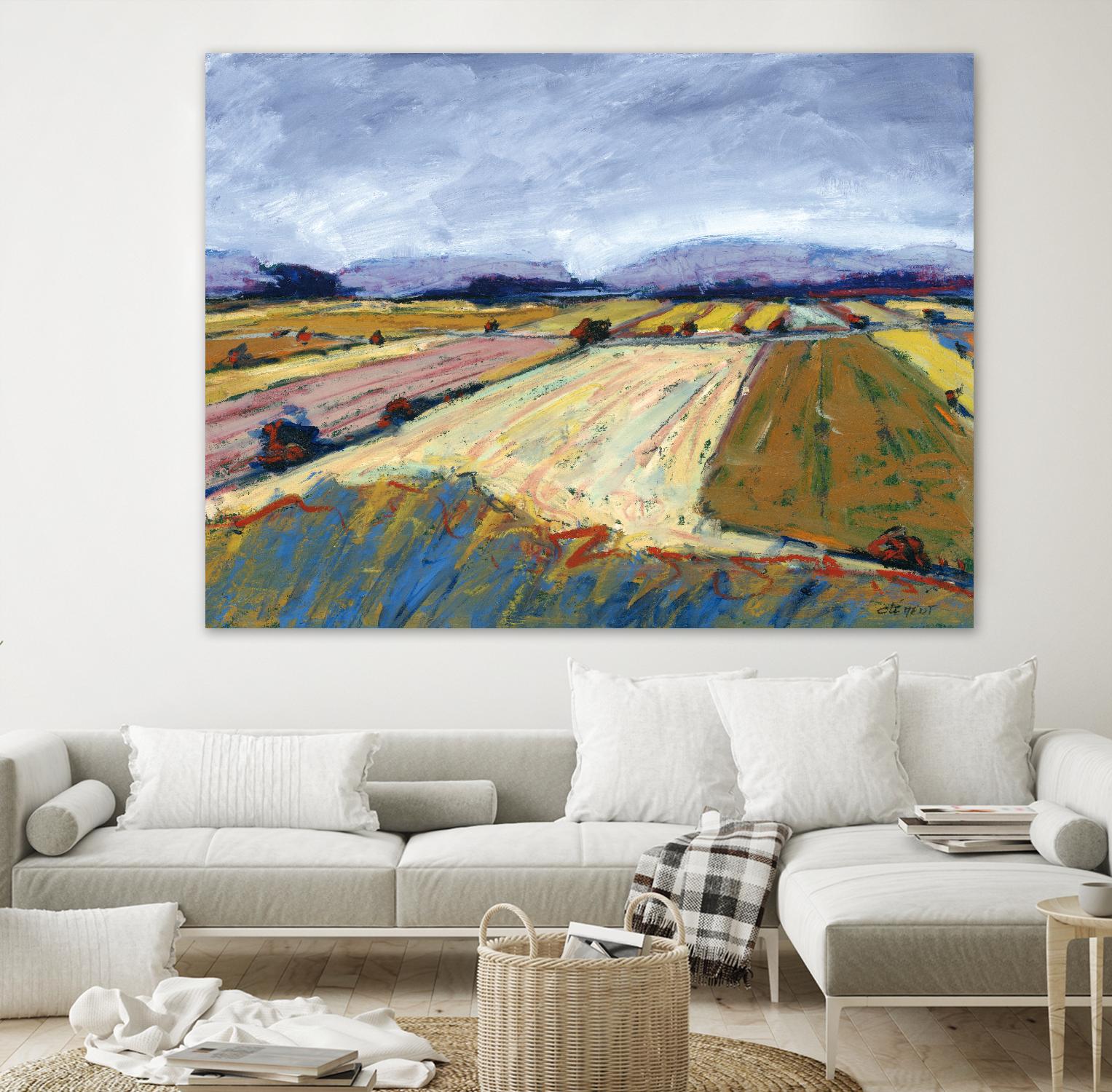 Pastel Field II by Jacques Clement on GIANT ART - blue landscape