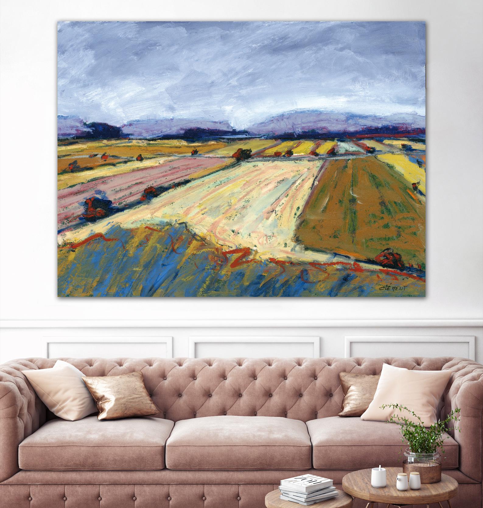 Pastel Field II by Jacques Clement on GIANT ART - blue landscape