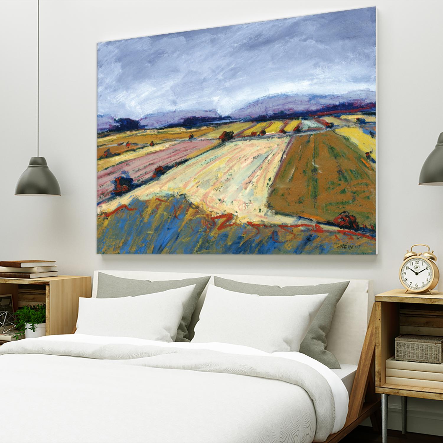 Pastel Field II by Jacques Clement on GIANT ART - blue landscape