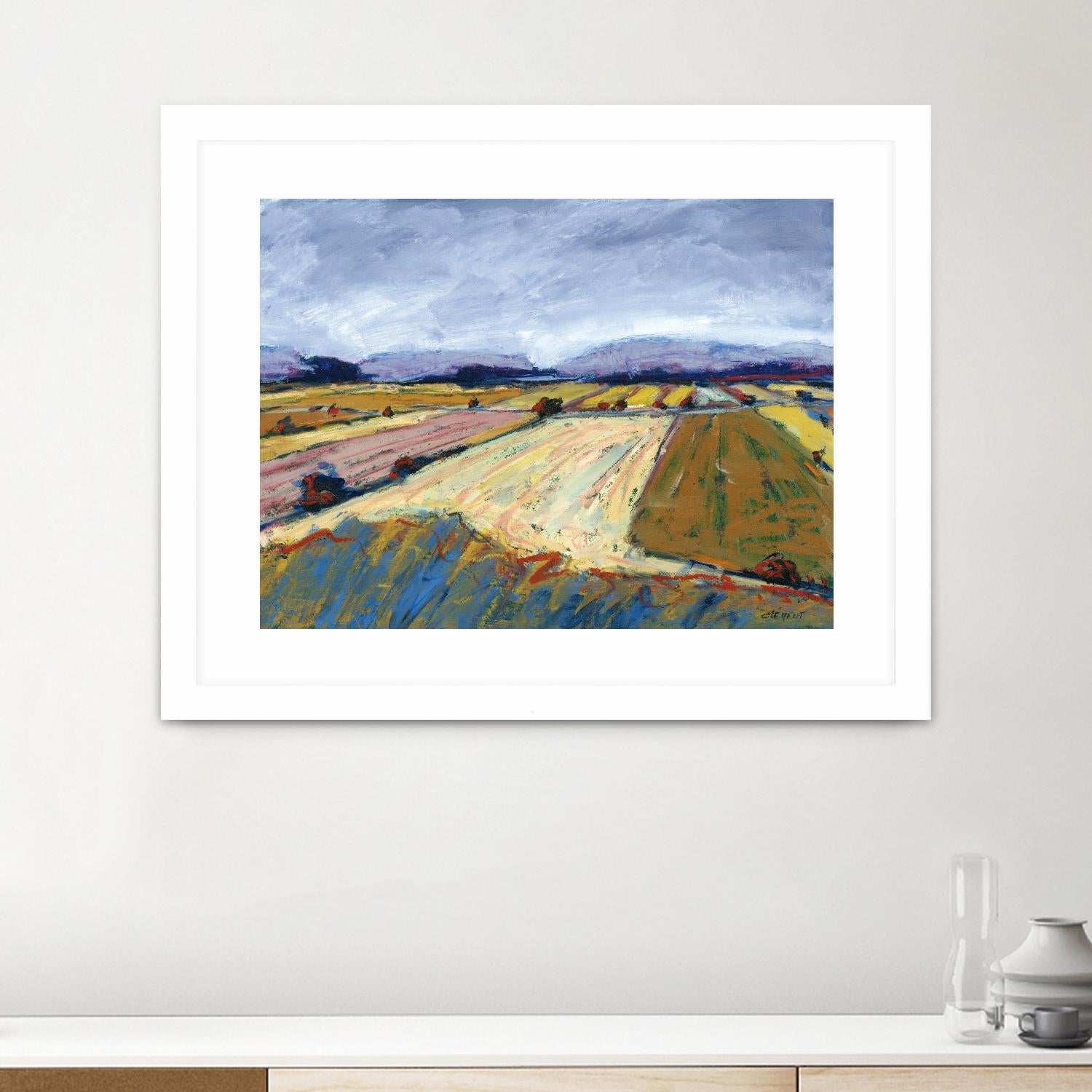 Pastel Field II by Jacques Clement on GIANT ART - blue landscape