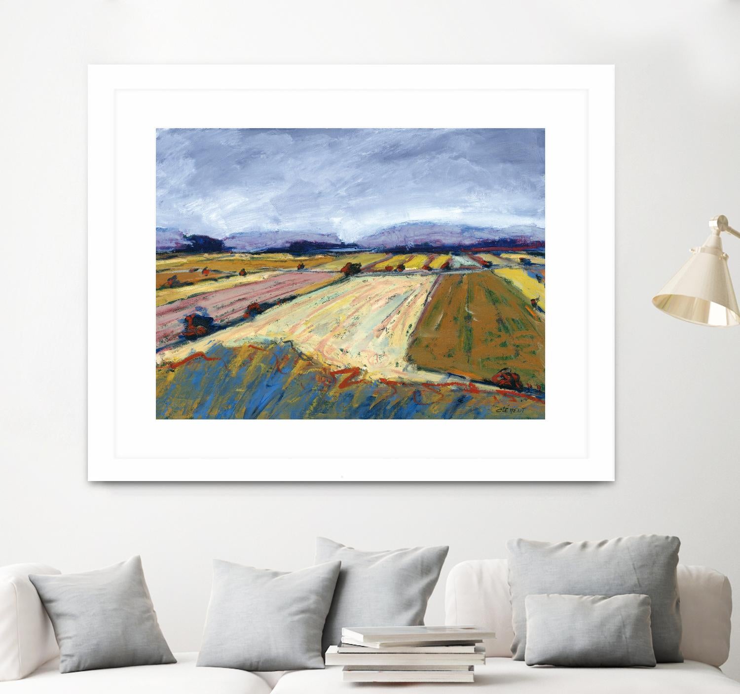 Pastel Field II by Jacques Clement on GIANT ART - blue landscape